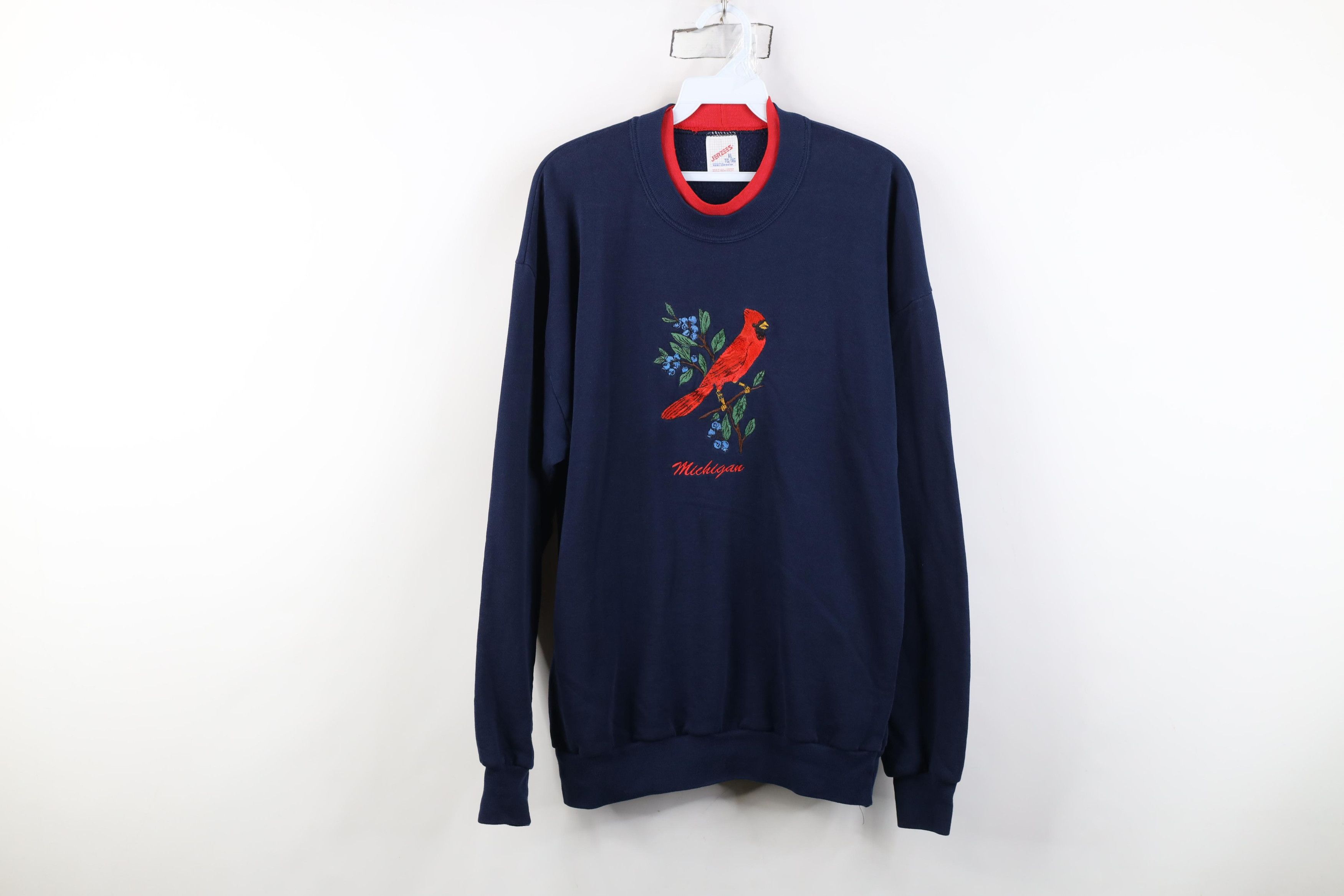 Vintage Vintage 90s Streetwear Michigan Cardinal Bird Sweatshirt USA Size XL / US 12-14 / IT 48-50 - 1 Thumbnail