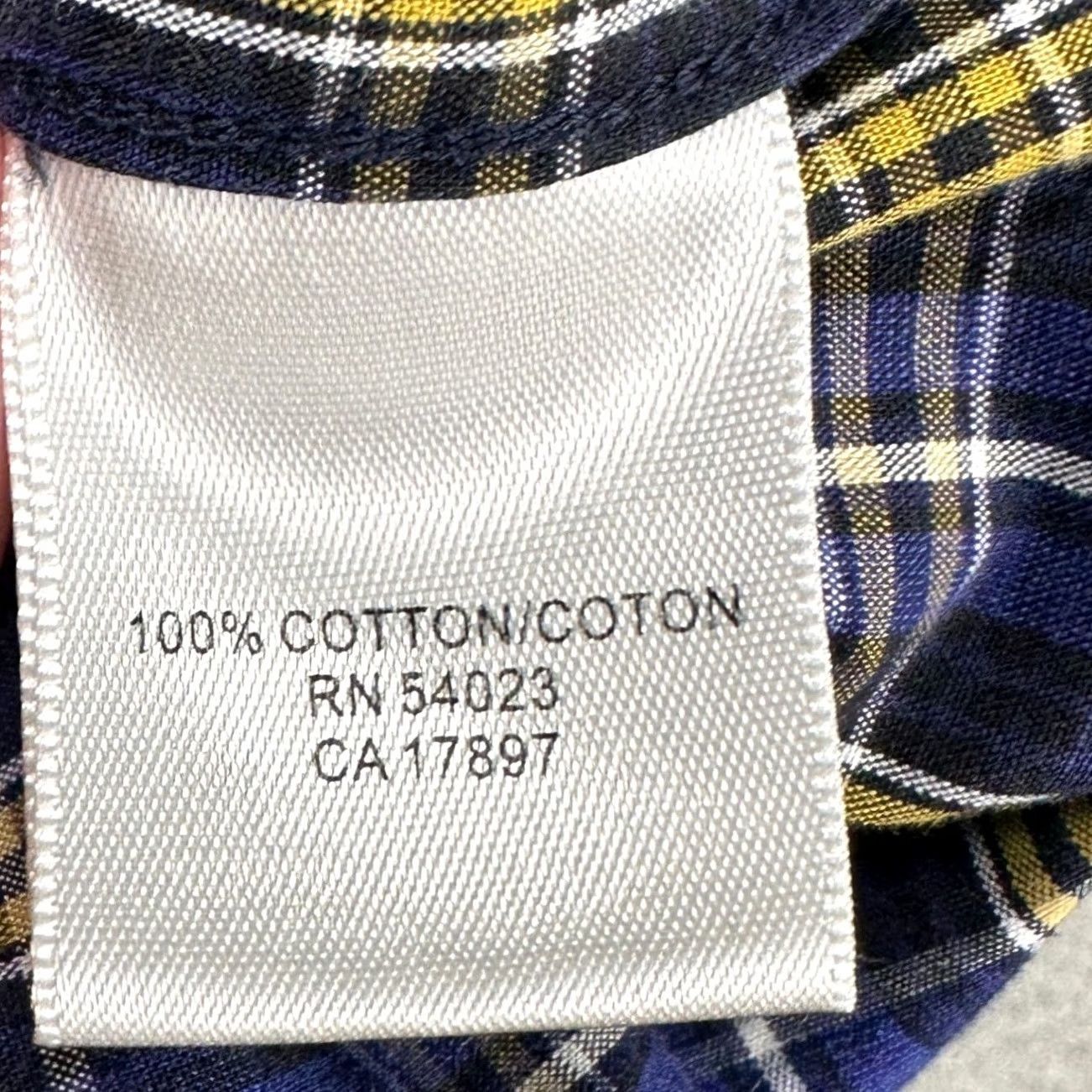 Banana Republic VINTAGE Banana Republic Mens Button-Up Shirt Large Blue Yellow Plaid Cotton Flap Pocket Size US L / EU 52-54 / 3 - 6 Thumbnail