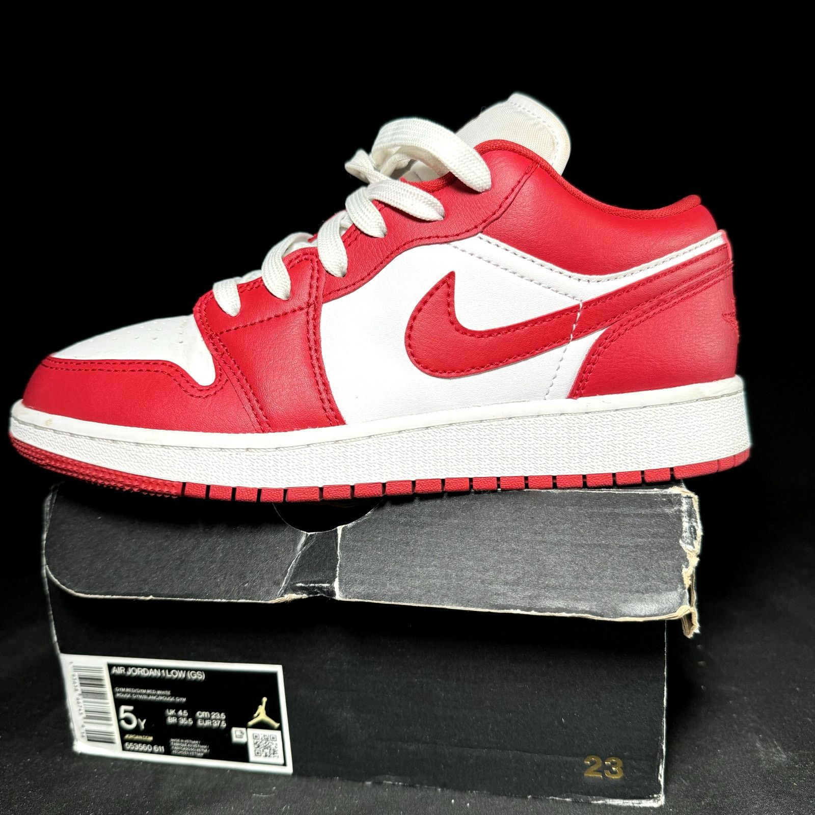 Jordan Brand × Nike Size 5 - Nike Air Jordan 1 Low GS Gym Red 2020 Men's Shoes Size US 5 / EU 37 - 8 Thumbnail