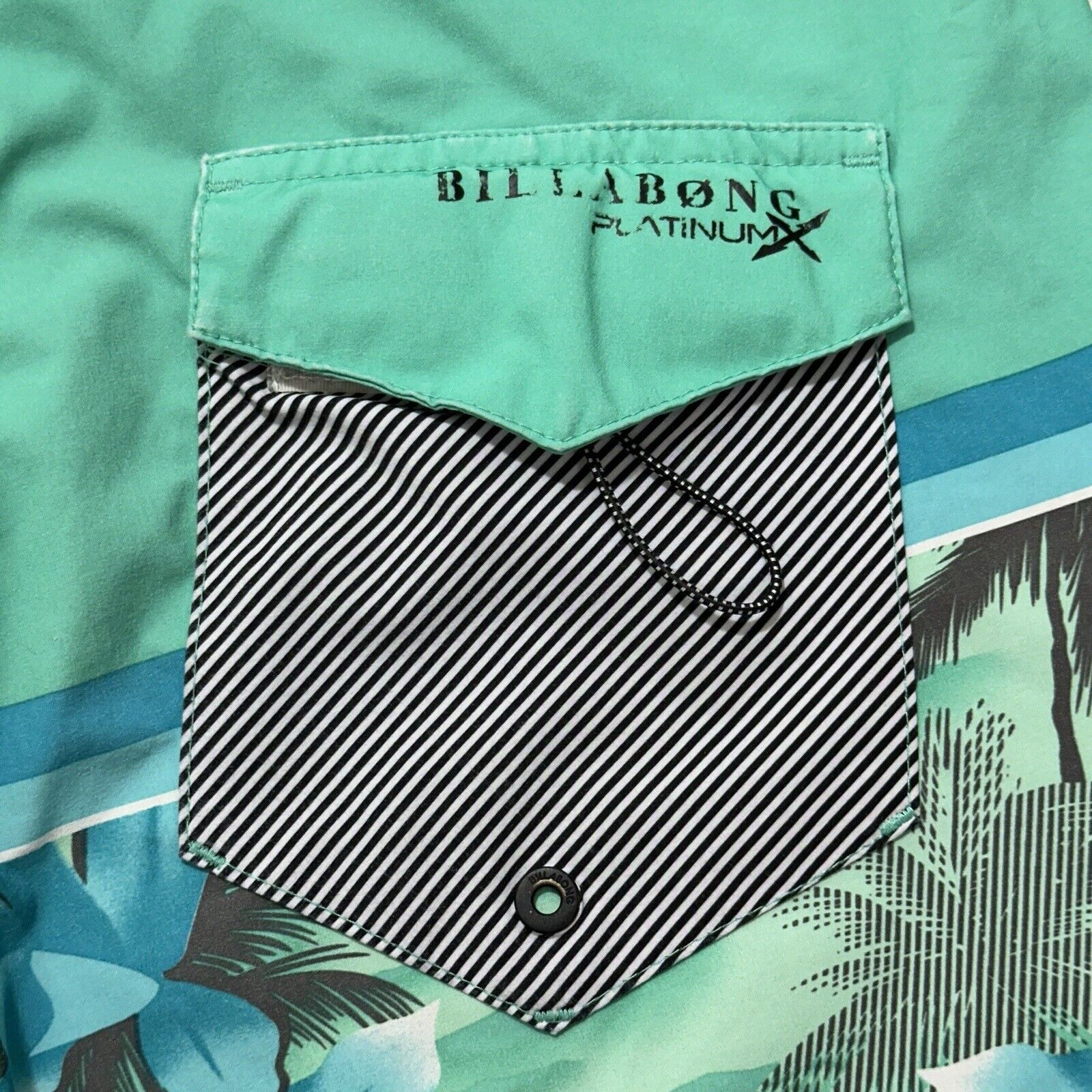 Billabong Billabong Platinum 28 Mint Green Palm Tree Swim Trunks Size US 28 / EU 44 - 10 Thumbnail