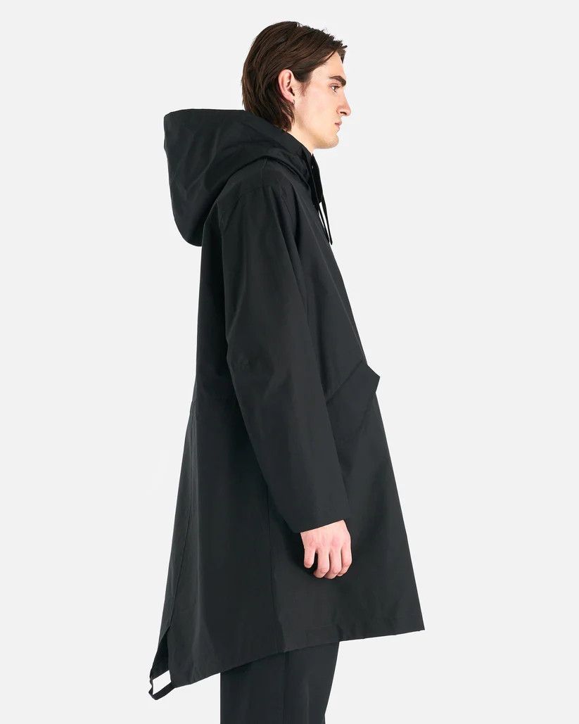 Jil Sander o1s1v1r1oon0925 Water Repellent Cotton Logo Parka in Black Size US S / EU 44-46 / 1 - 3 Thumbnail