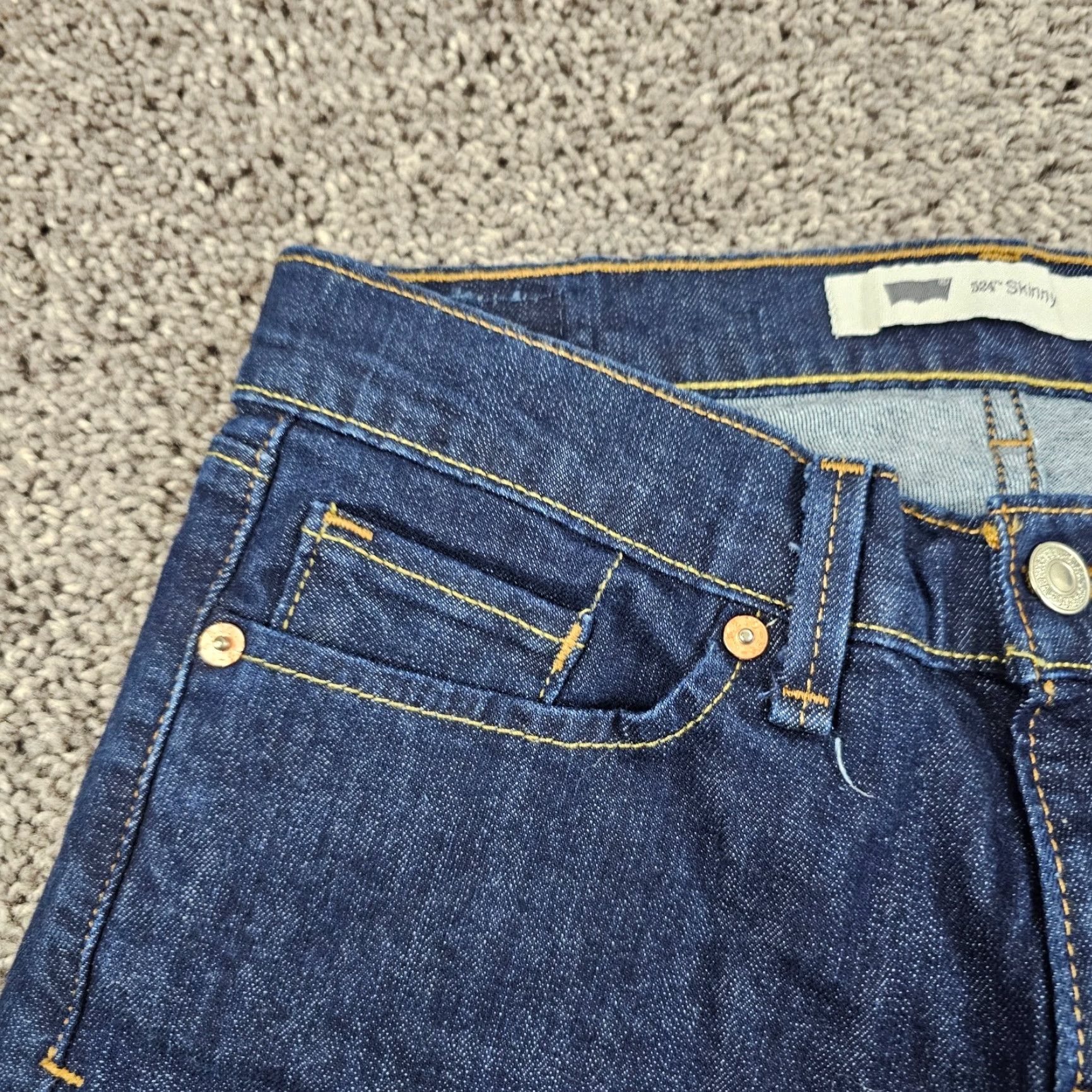 Levi's Levis 524 Jeans Womens 5 Skinny Too Superlow Stretch Dark Wash Low Rise 27x26 Size 27" / US 4 / IT 40 - 3 Thumbnail