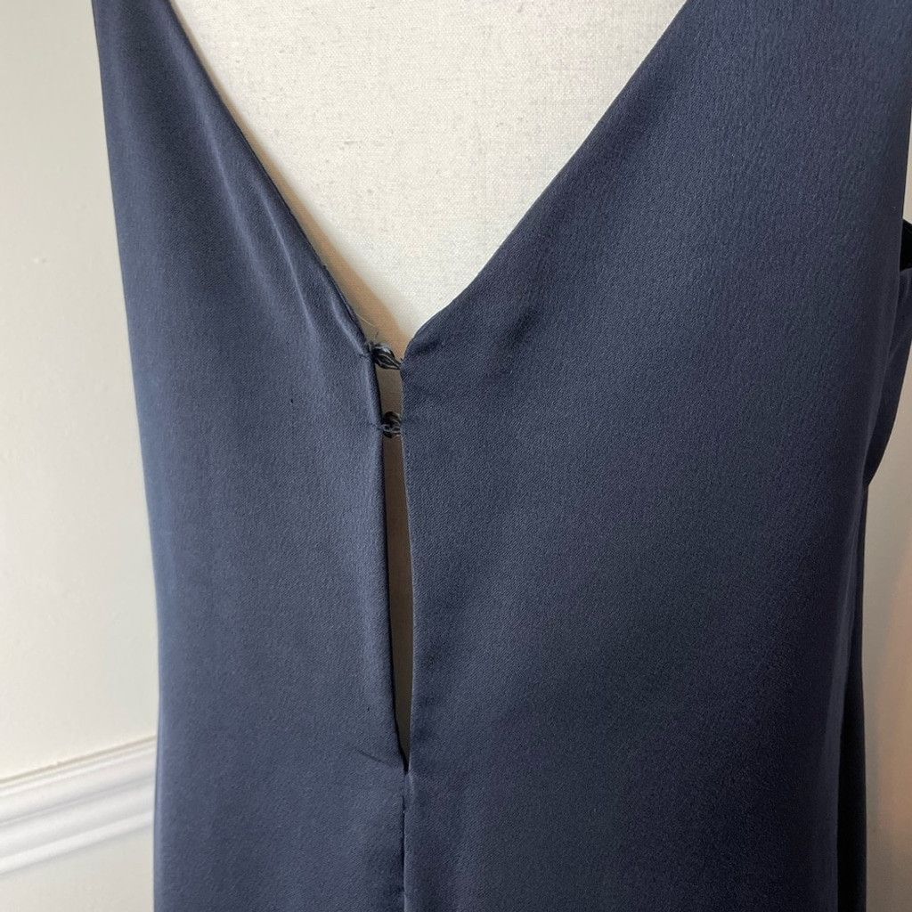 Mango Mango Premium Navy Satin WideLeg CullootteCropped Jumpsuit S Size 27" / US 4 / IT 40 - 8 Thumbnail
