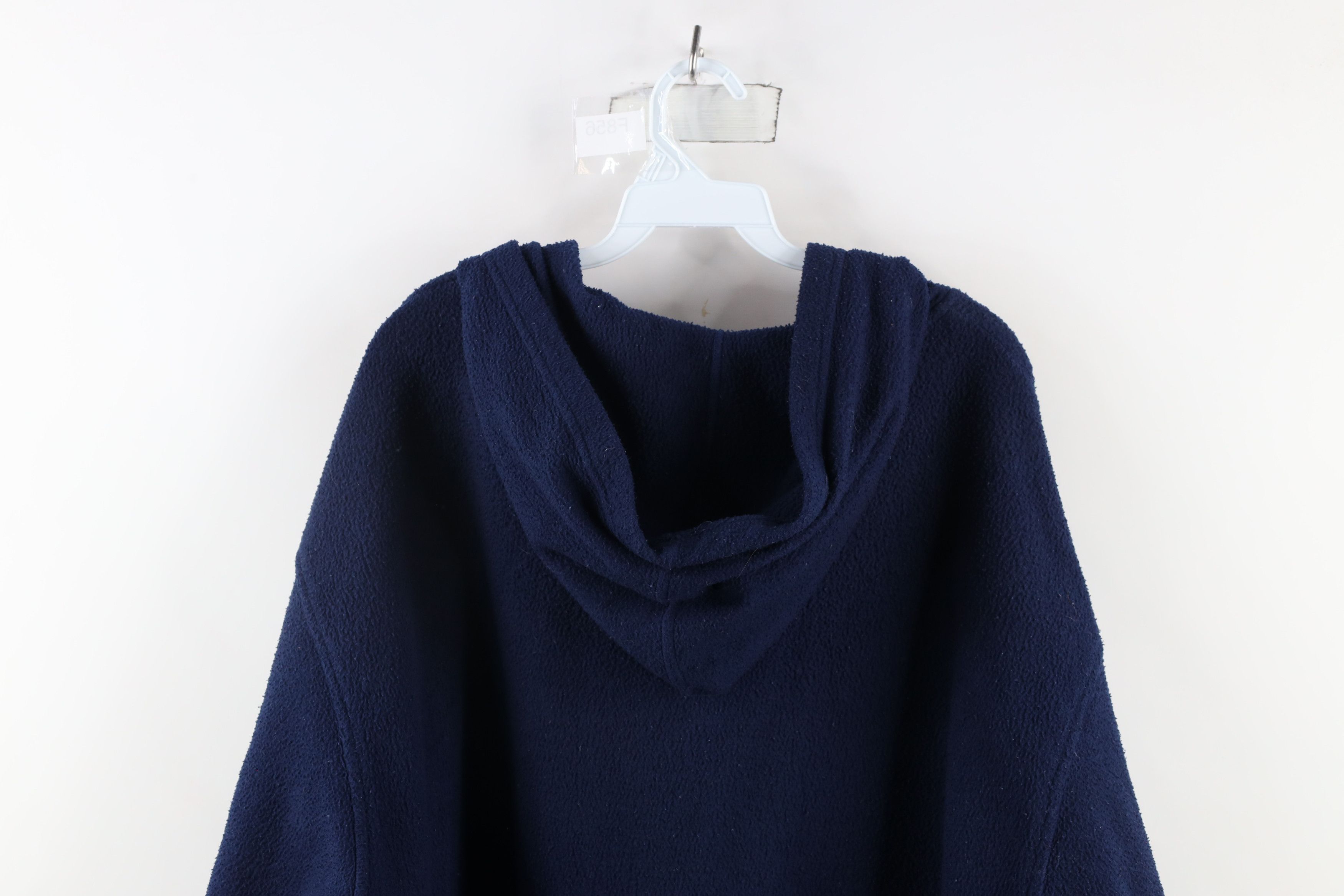 Vintage Vintage 90s Streetwear Blank Baggy Fit Fleece Henley Hoodie Size US XL / EU 56 / 4 - 11 Thumbnail
