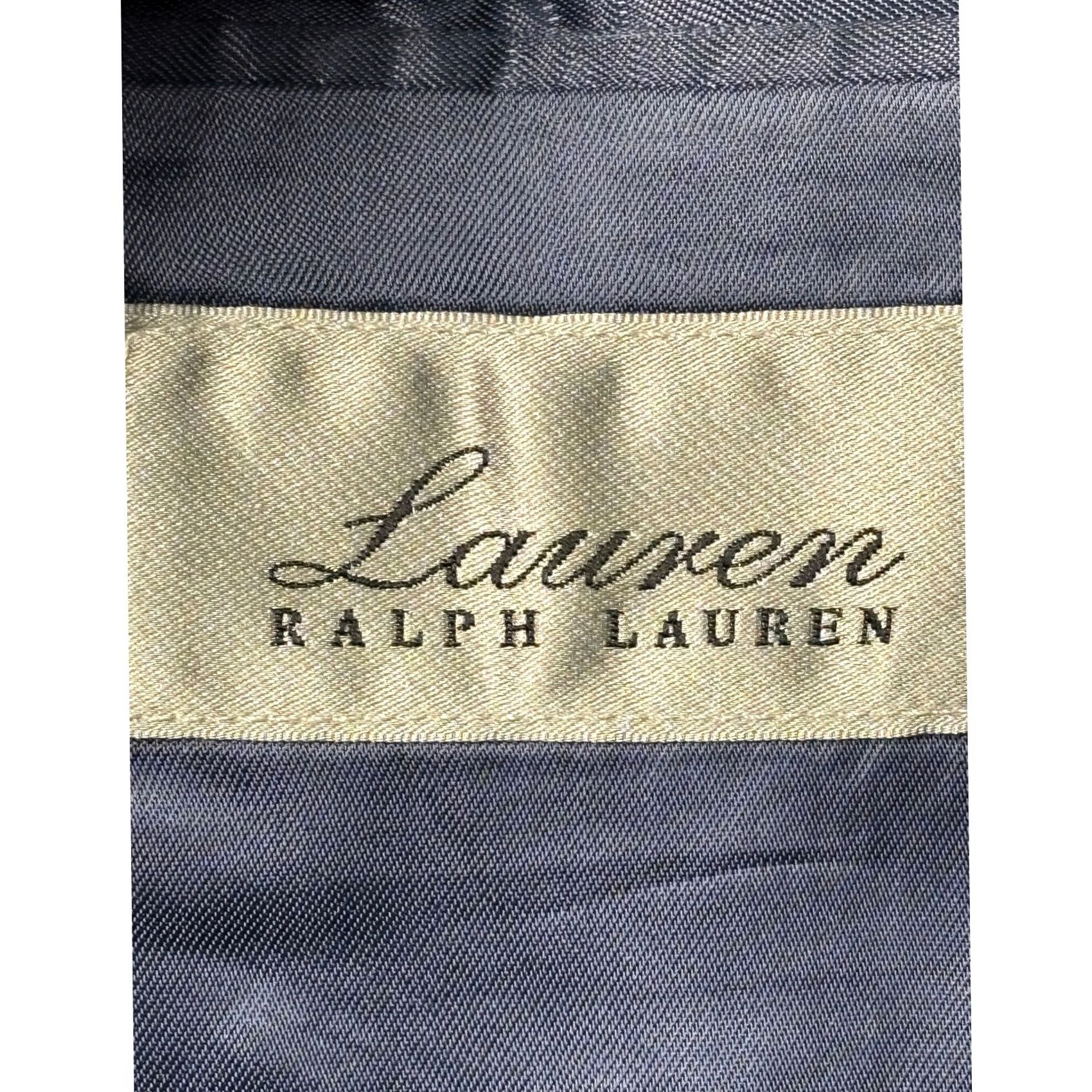 Ralph Lauren Lauren Ralph Lauren Navy Blue Blazer Wool Blend 44R Three-Button Notch Lapel Gold Buttons Single-Breasted Mens Jacket Coat Regular Fit Vintage No Size 44R - 7 Thumbnail