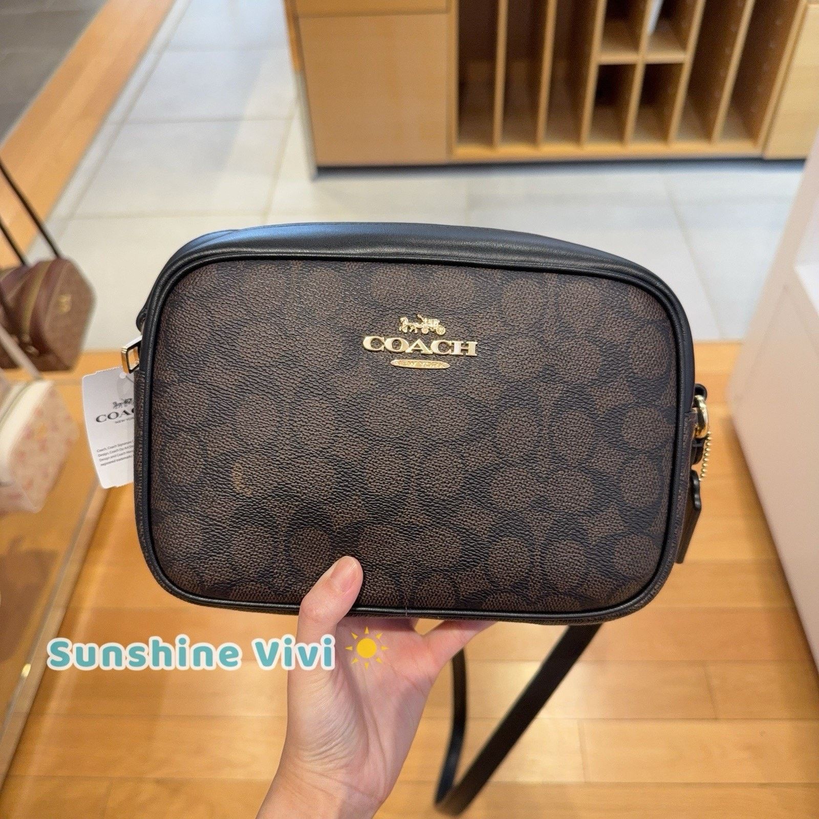 Coach NWT Coach Jamie Leather Camera Bag CZ186 Walnut black Size ONE SIZE - 1 Thumbnail
