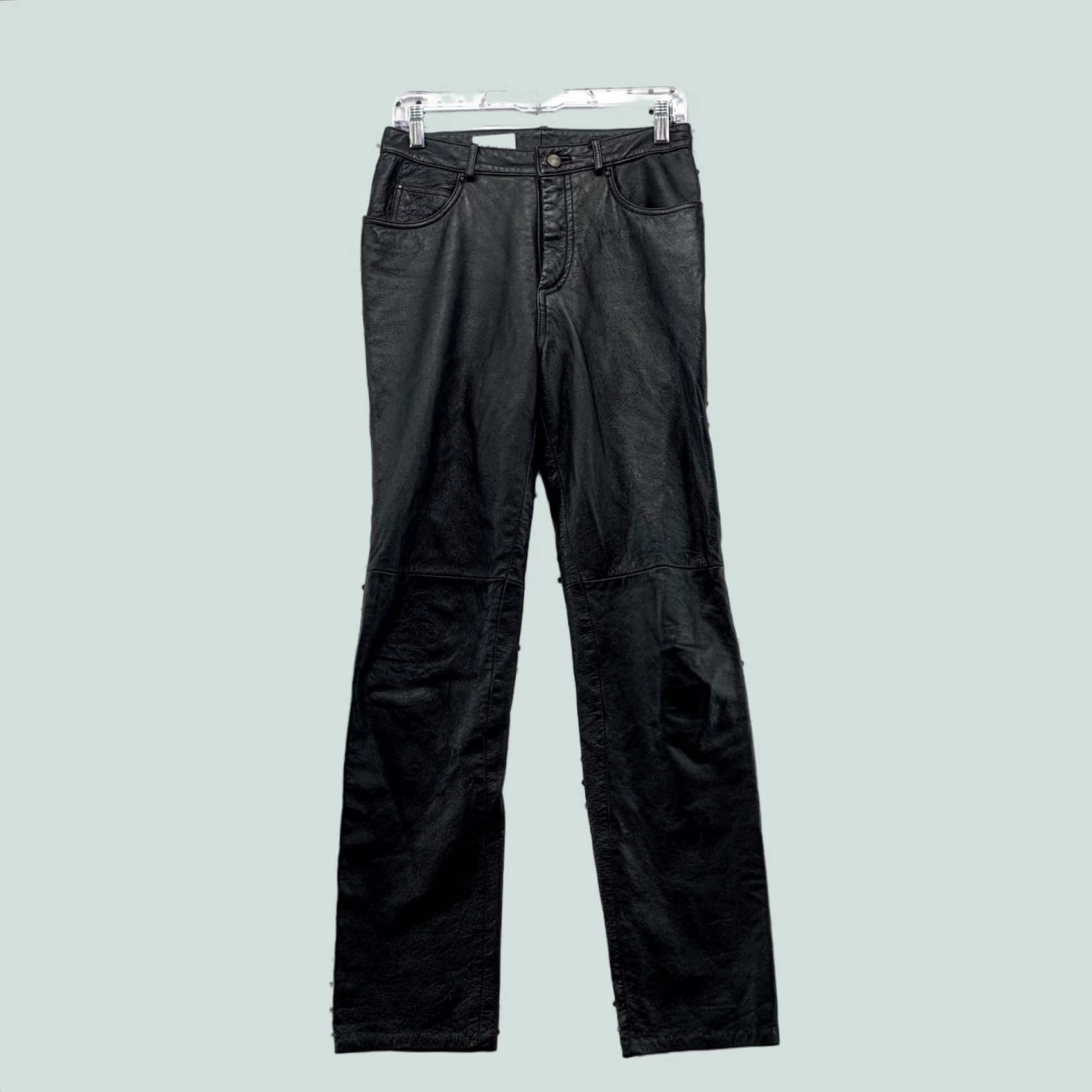 Vintage VINTAGE Colebrook Col Leather Pants Womens Size 6 Black Straight Fit 29x30 High Rise Size 28" / US 6 / IT 42 - 1 Thumbnail