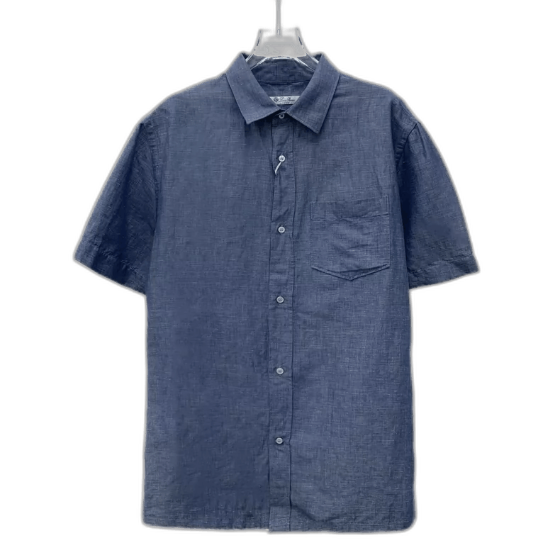 Loro Piana Loro Piana Blue Short Sleeve Button-Up Shirt Size US M / EU 48-50 / 2 - 1 Thumbnail