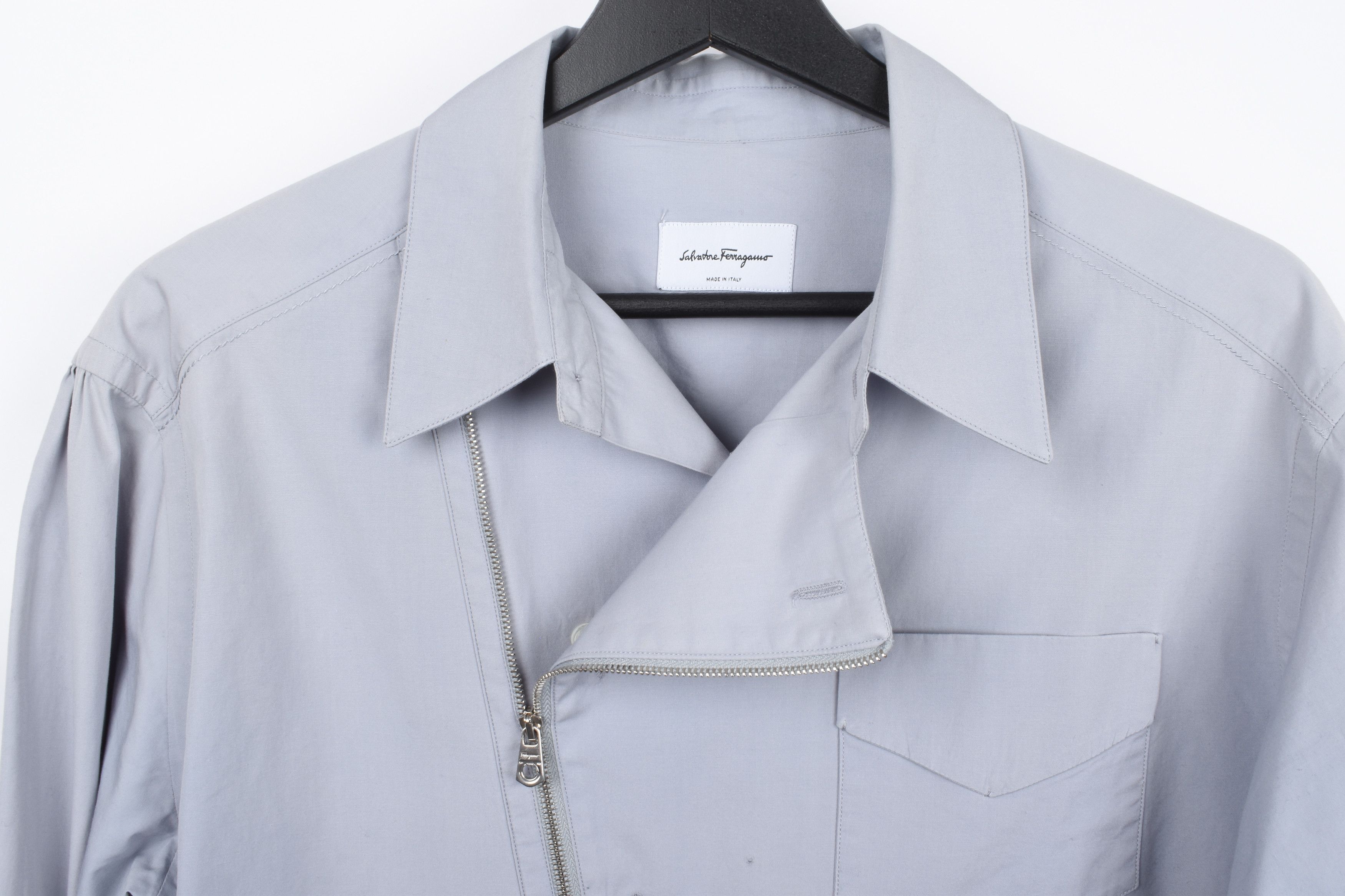 Salvatore Ferragamo Salvatore Ferragamo Men Shirt Casual with zip S/M, S2023 Size US M / EU 48-50 / 2 - 4 Thumbnail