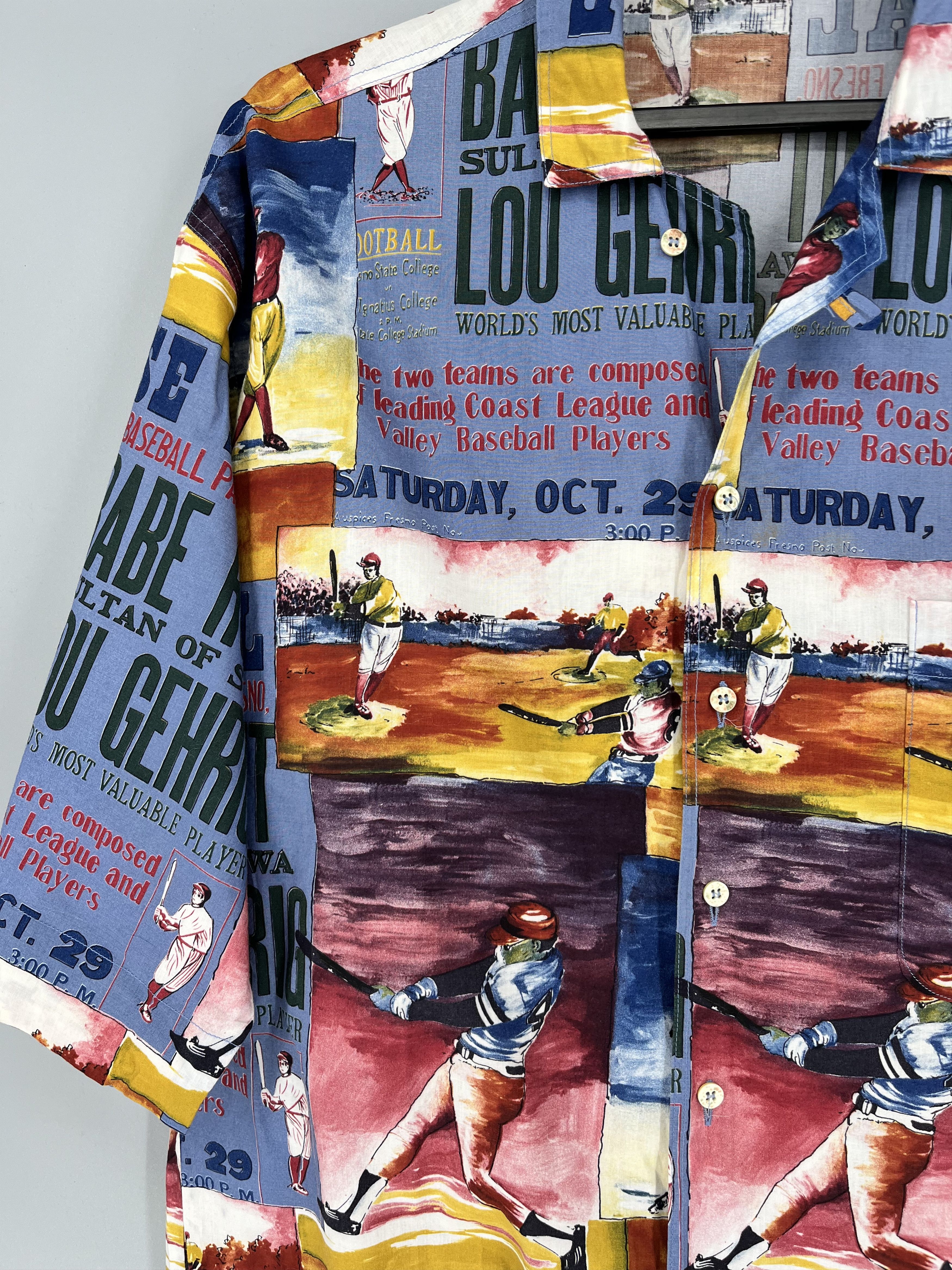 Other Vintage 90s Pensato Print Baseball Hawaiian Button Shirt Size US M / EU 48-50 / 2 - 6 Thumbnail