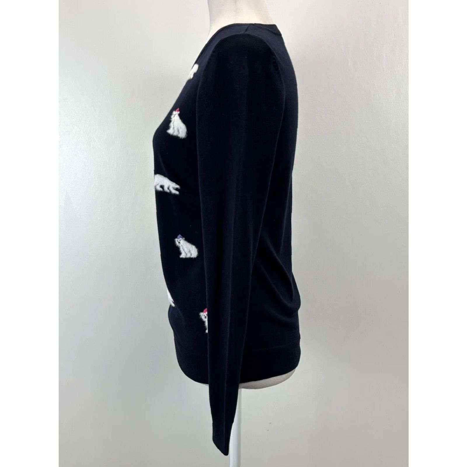 Talbots Talbots Women's Navy Blue Fine Knit Polar Bear Sweater XS Crew Neck Pullover Size XS / US 0-2 / IT 36-38 - 2 Thumbnail