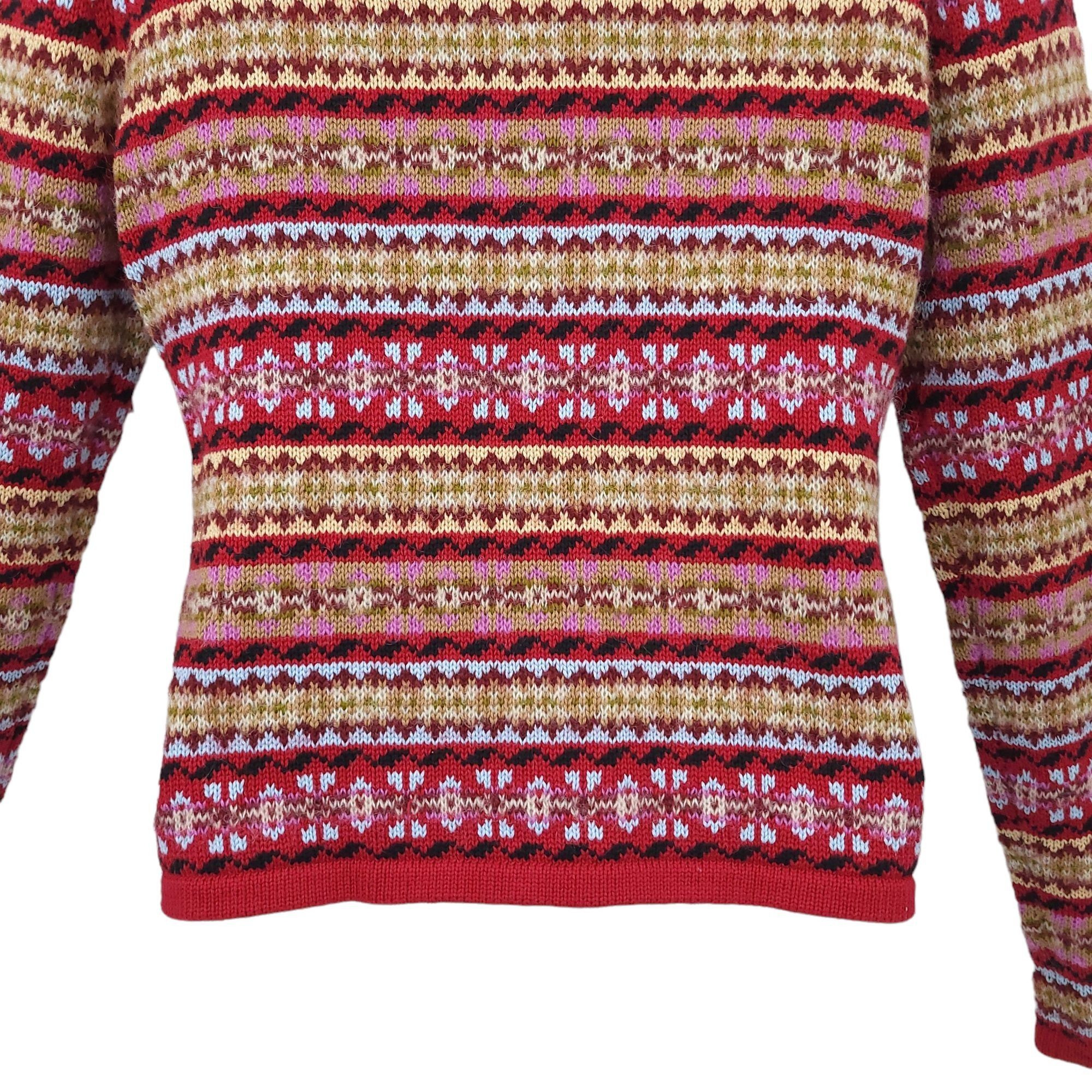Other Harolds Fair Isle Cardigan Sweater S Vintage 90s Faux Fur Size S / US 4 / IT 40 - 8 Thumbnail