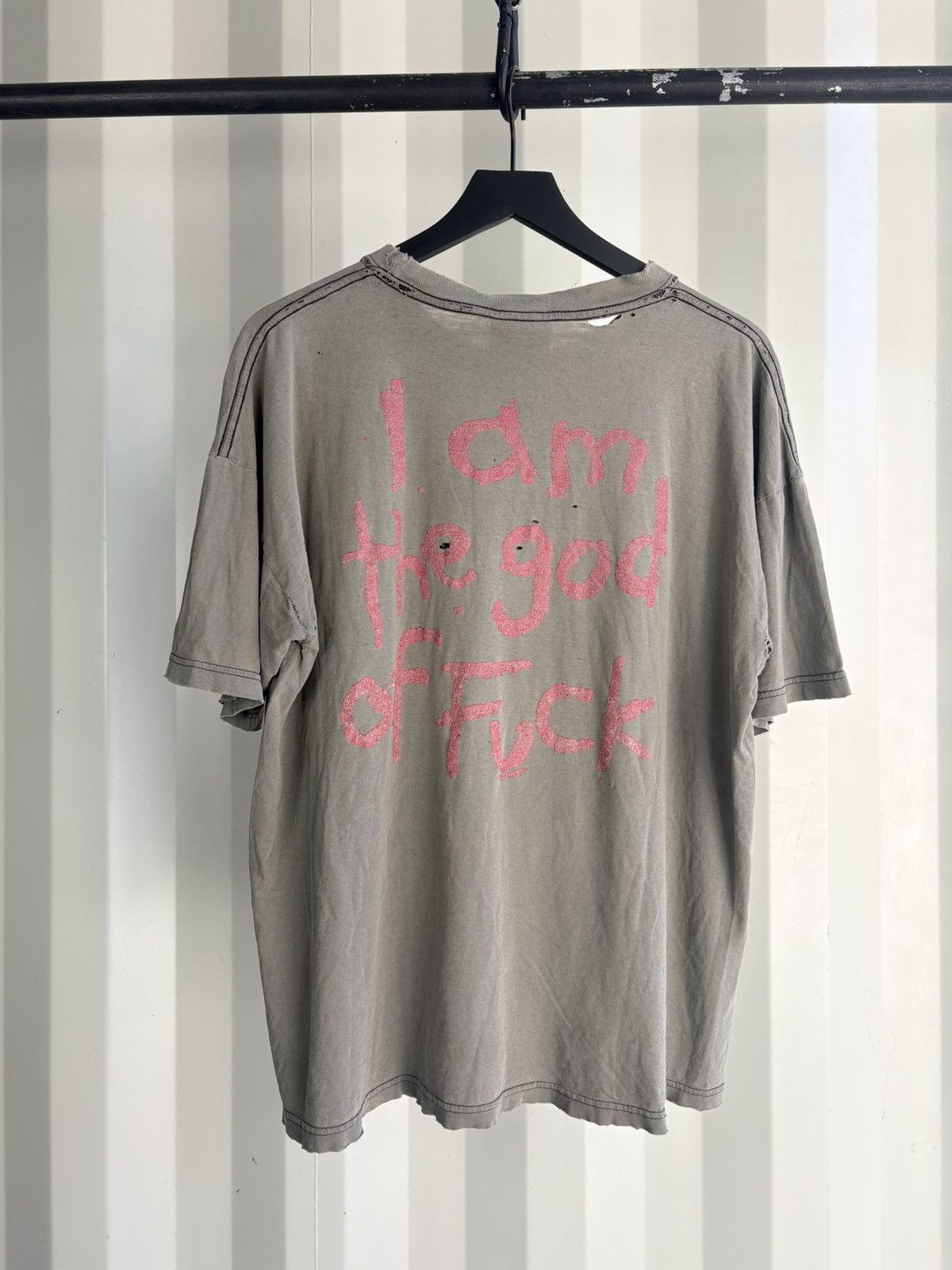 Band Tees Vintage Marilyn Manson God of Fuck Shirt Faded GRUNGE Band Size US XL / EU 56 / 4 - 3 Thumbnail