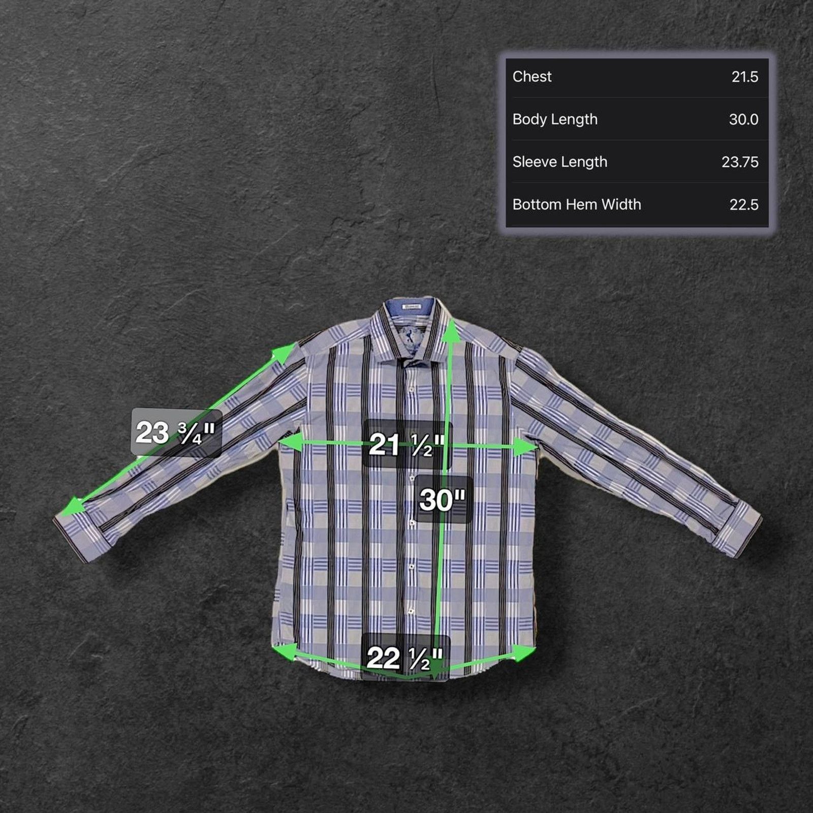 BUGATCHI Bugatchi Plaid Long Sleeve Blue Checkered Button-Up Shirt Size US M / EU 48-50 / 2 - 5 Thumbnail