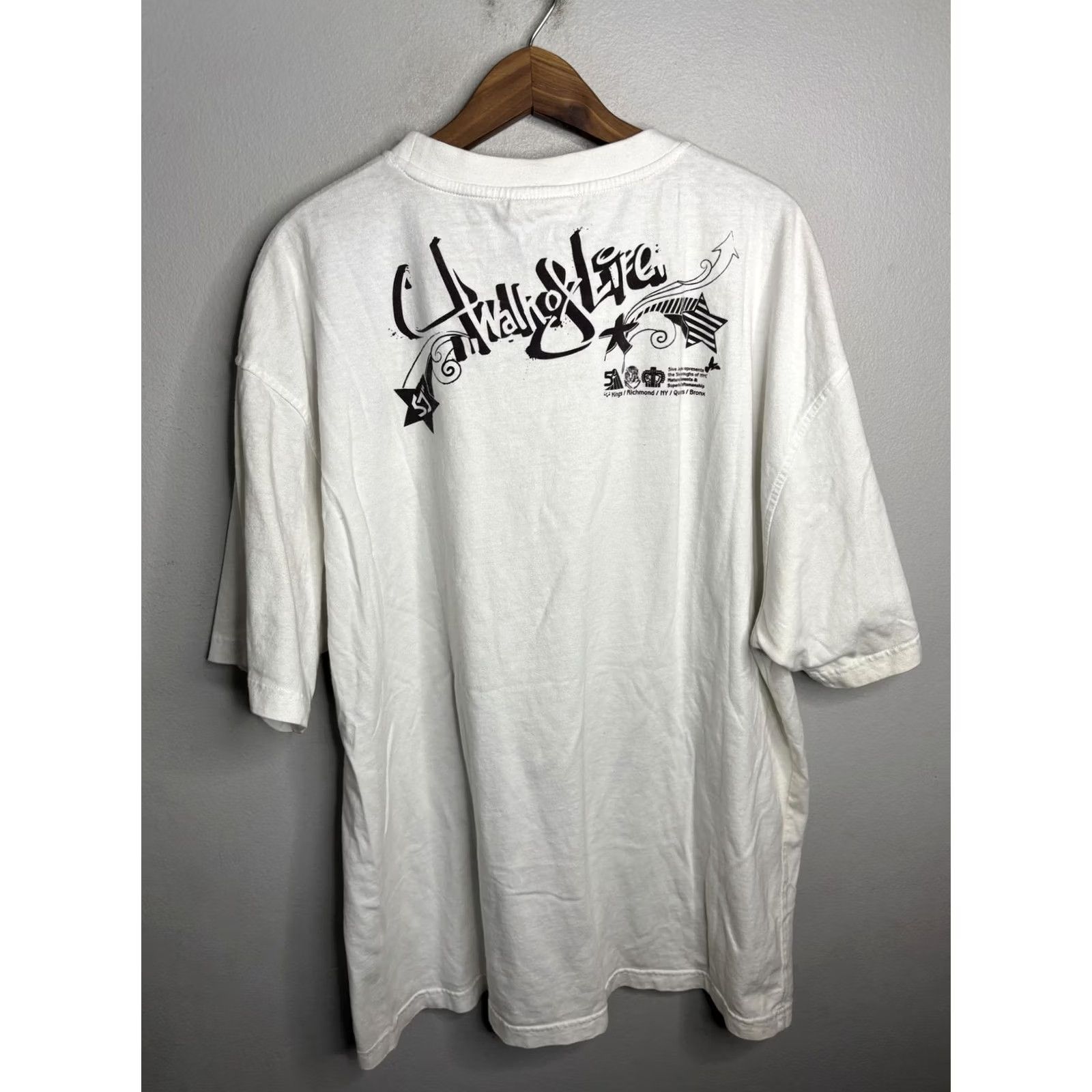 Vintage 5ive Jungle Shirt Mens 3XL White Lion Graphic Urban Street Art Tee Hip Hop 2000s Size US XXL / EU 58 / 5 - 5 Thumbnail