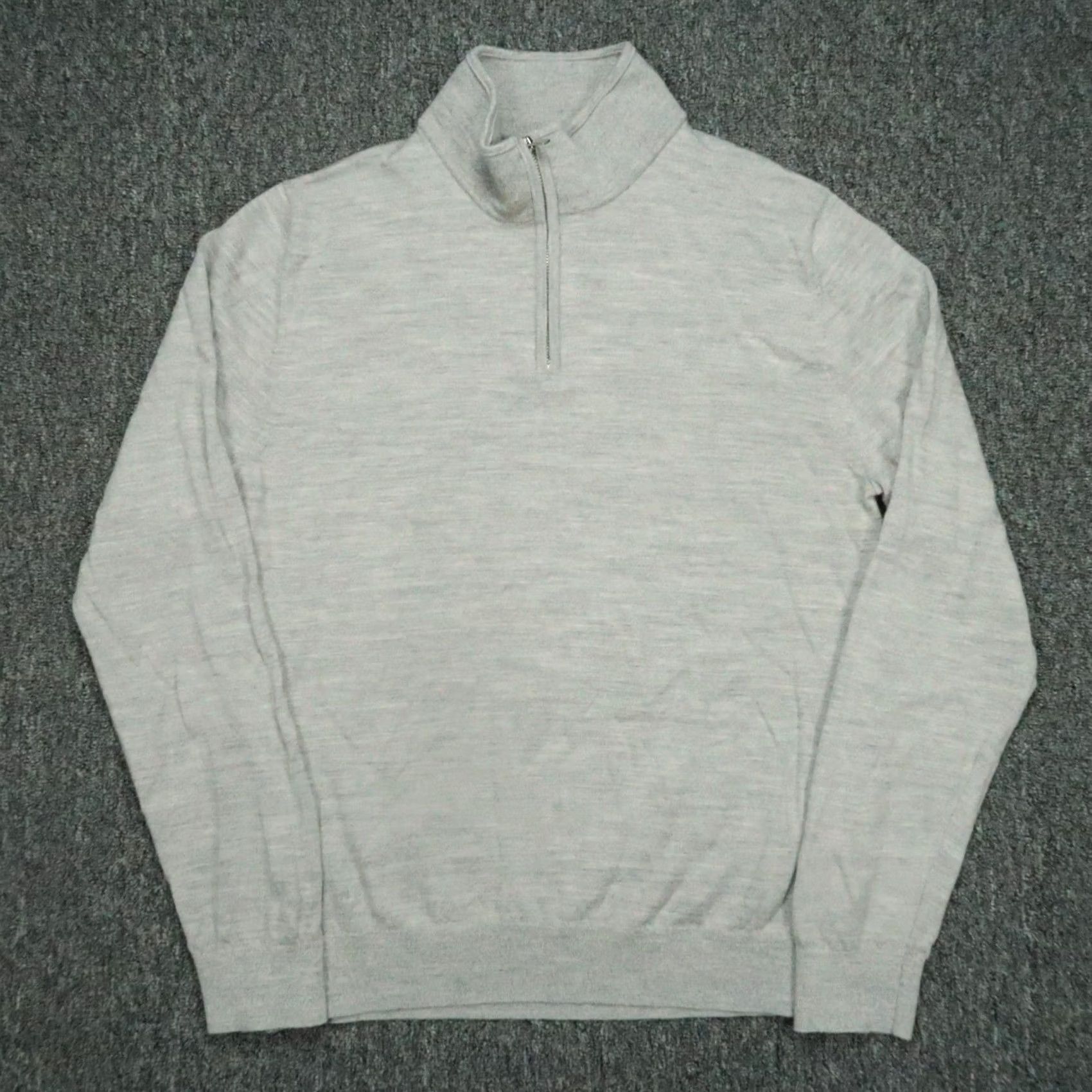 Reiss Reiss Sweater Mens XL Gray Merino Wool Pullover Long Sleeve Quarter Zip Jumper Size US XL / EU 56 / 4 - 2 Thumbnail