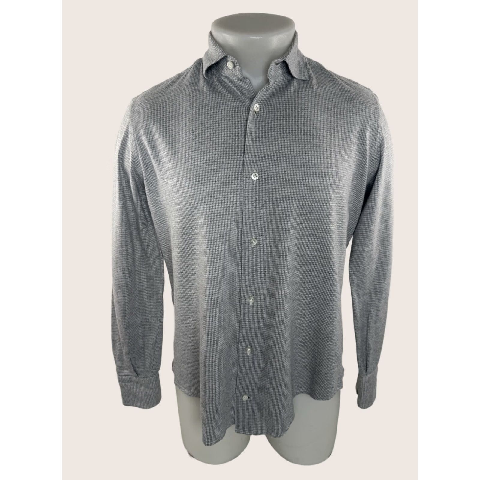 Eleventy ELEVENTY Shirt Gray S Long Sleeve Button-Up 40 15 3/4 SMALL Size US S / EU 44-46 / 1 - 1 Thumbnail