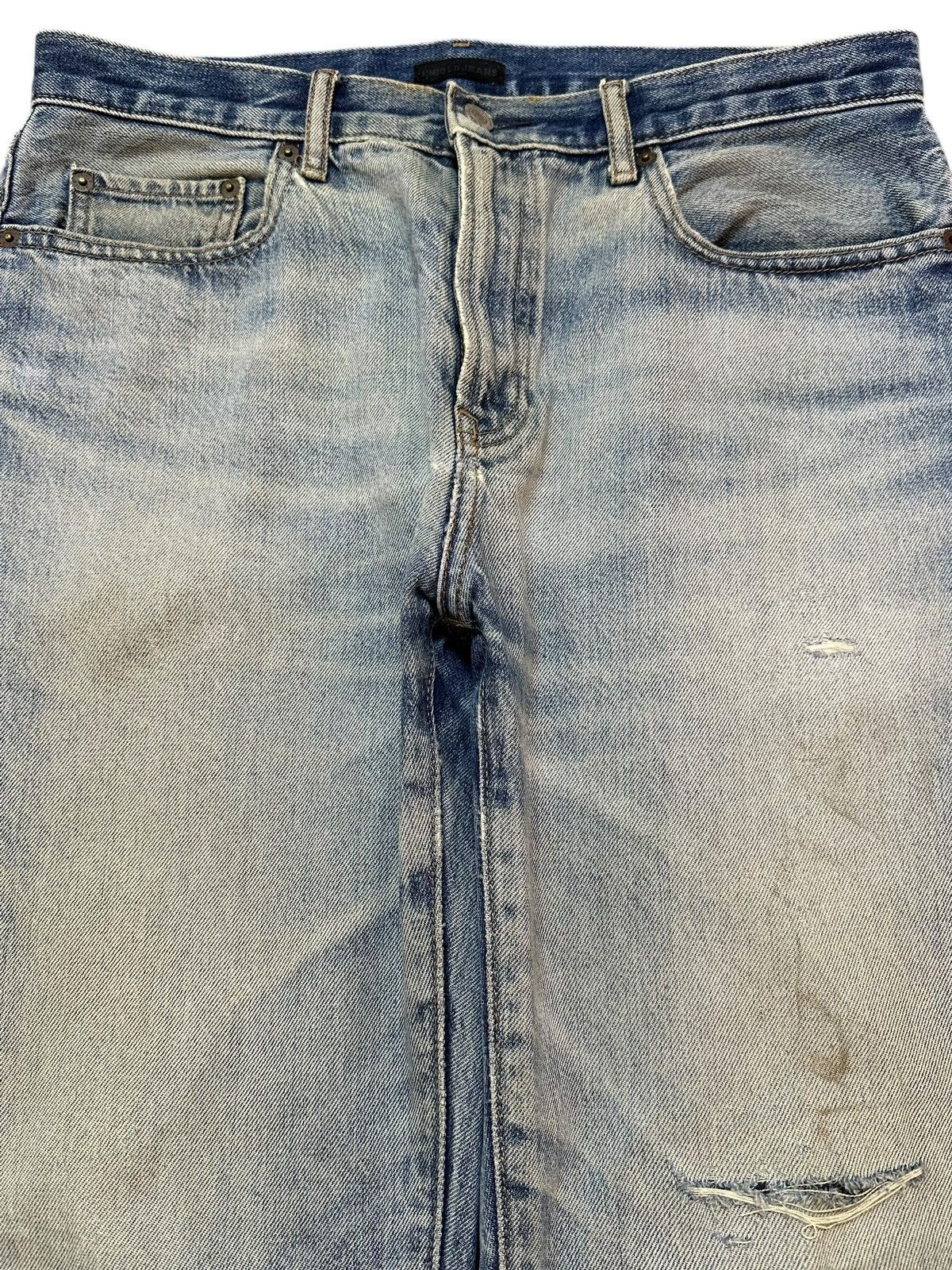 Uniqlo Vintage Japanese Uniqlo Faded Wash Distressed Loose Jeans Size US 32 / EU 48 - 3 Thumbnail
