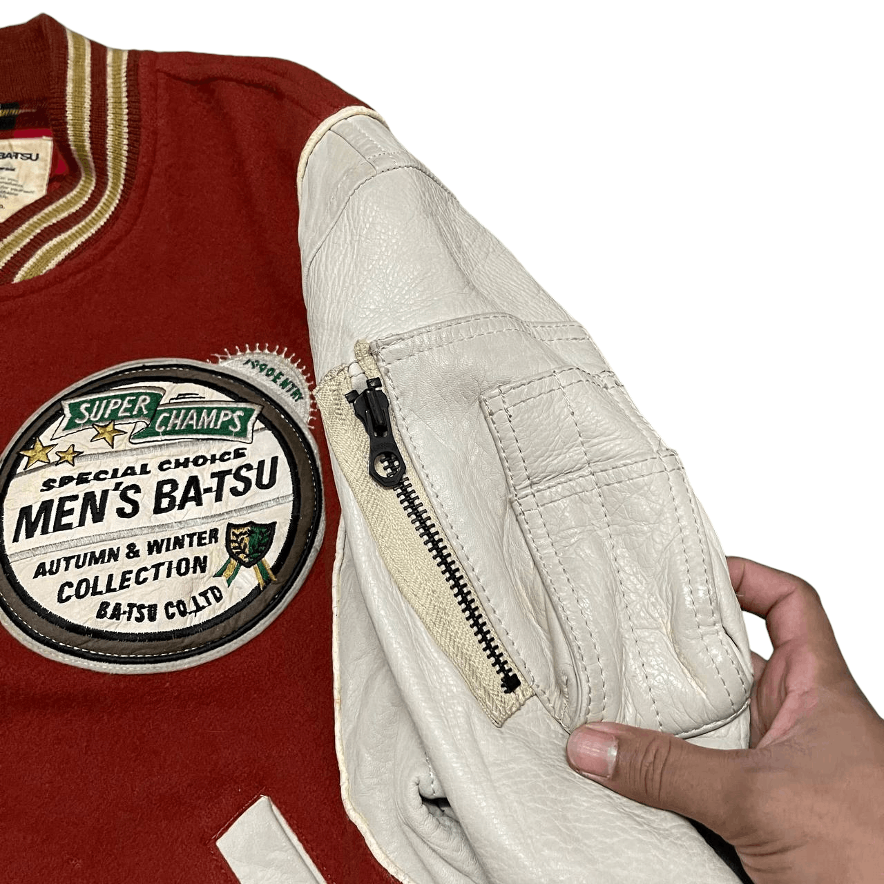 Japanese Brand Vintage Men's Ba-Tsu Varsity Jacket with Patches Size US M / EU 48-50 / 2 - 11 Thumbnail