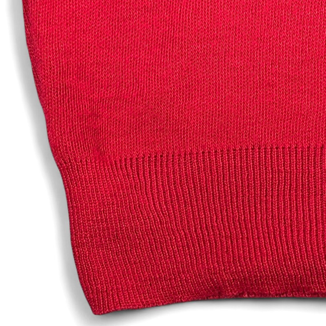 Jantzen VINTAGE Jantzen Sweater Vest Adult LARGE Red Acrylic Knit V-Neck USA 80s Men Vest Size US L / EU 52-54 / 3 - 4 Thumbnail