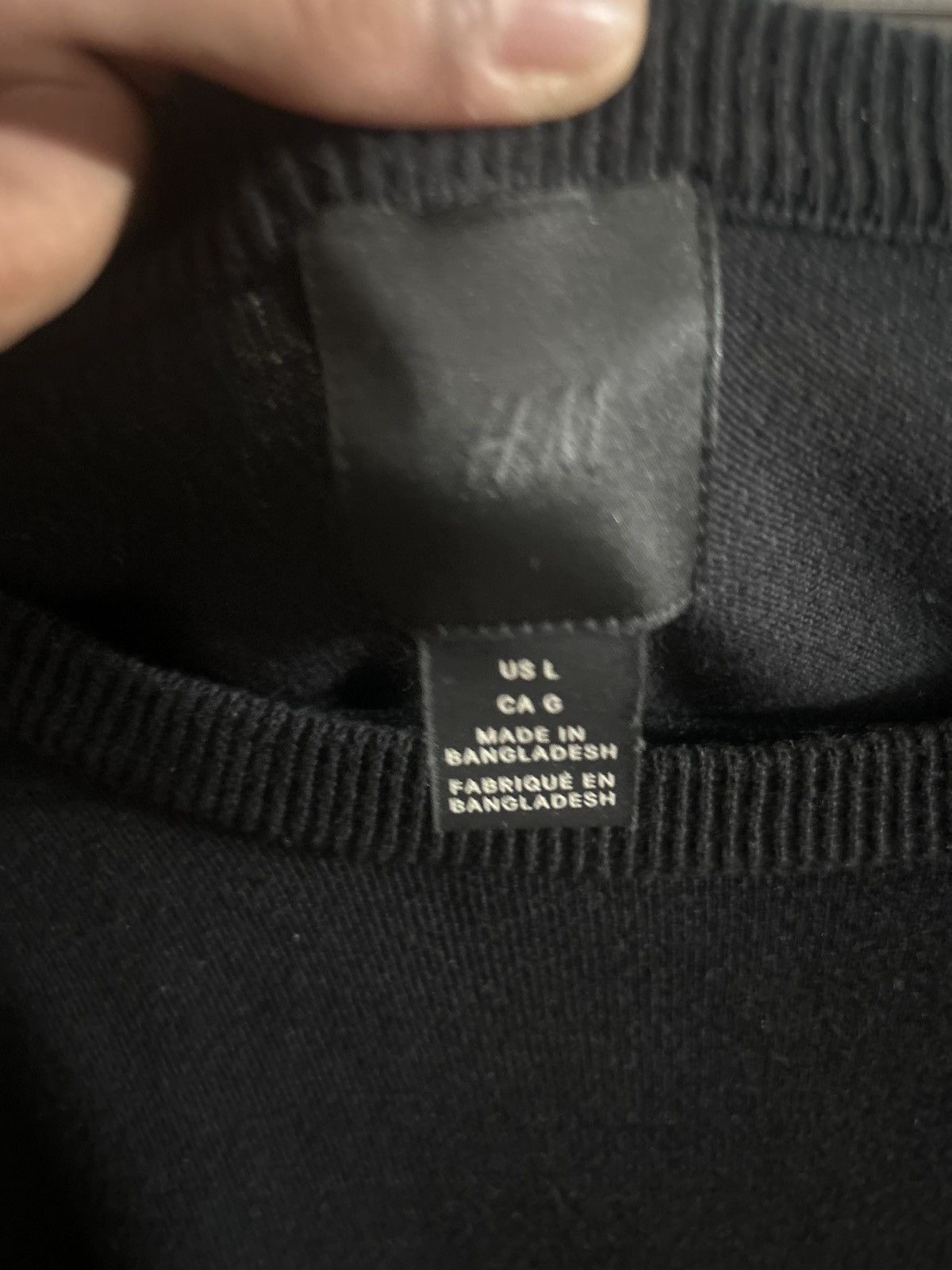 H&M H&M- black long sleeve knit shirt Size US L / EU 52-54 / 3 - 3 Thumbnail