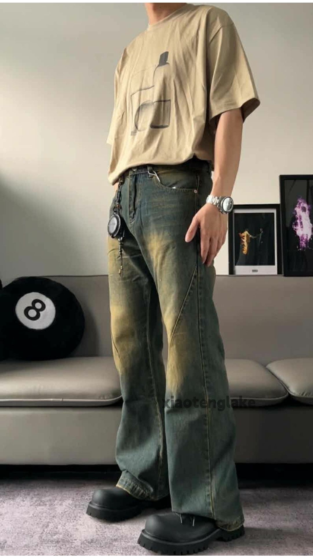 Jean × Vintage washed faded rusty yuppie bootcut flared jeans Size US 30 / EU 46 - 3 Thumbnail
