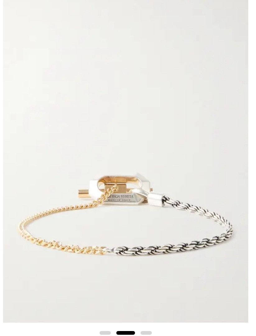 Bottega Veneta Gold & Silver Facet Chain Bracelet Size ONE SIZE - 3 Thumbnail