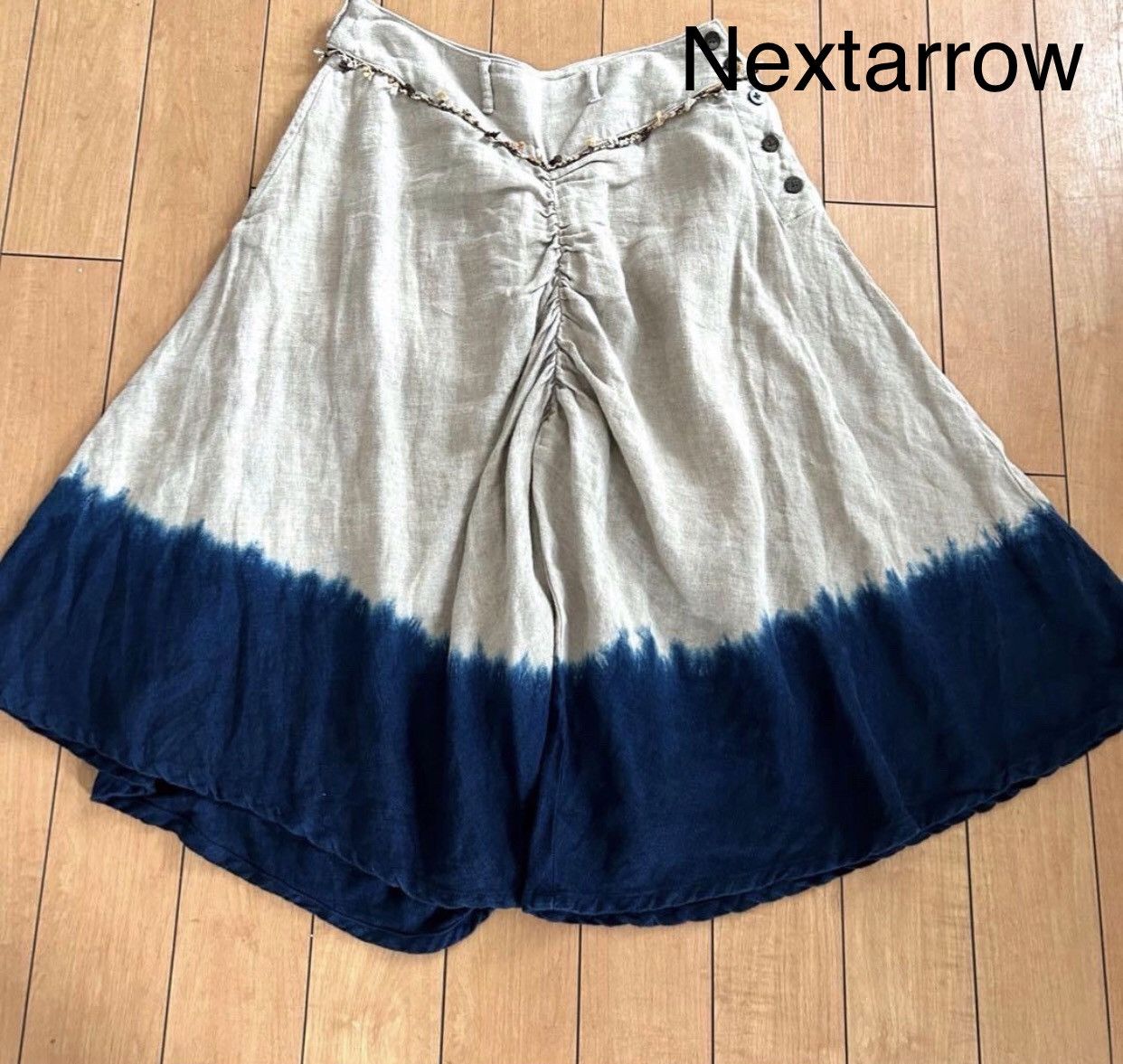 Kapital Kapital Blue Dyeing Gradient Linen Wide Leg Pants Skirt Size 25" / US 0 / IT 36 - 1 Thumbnail