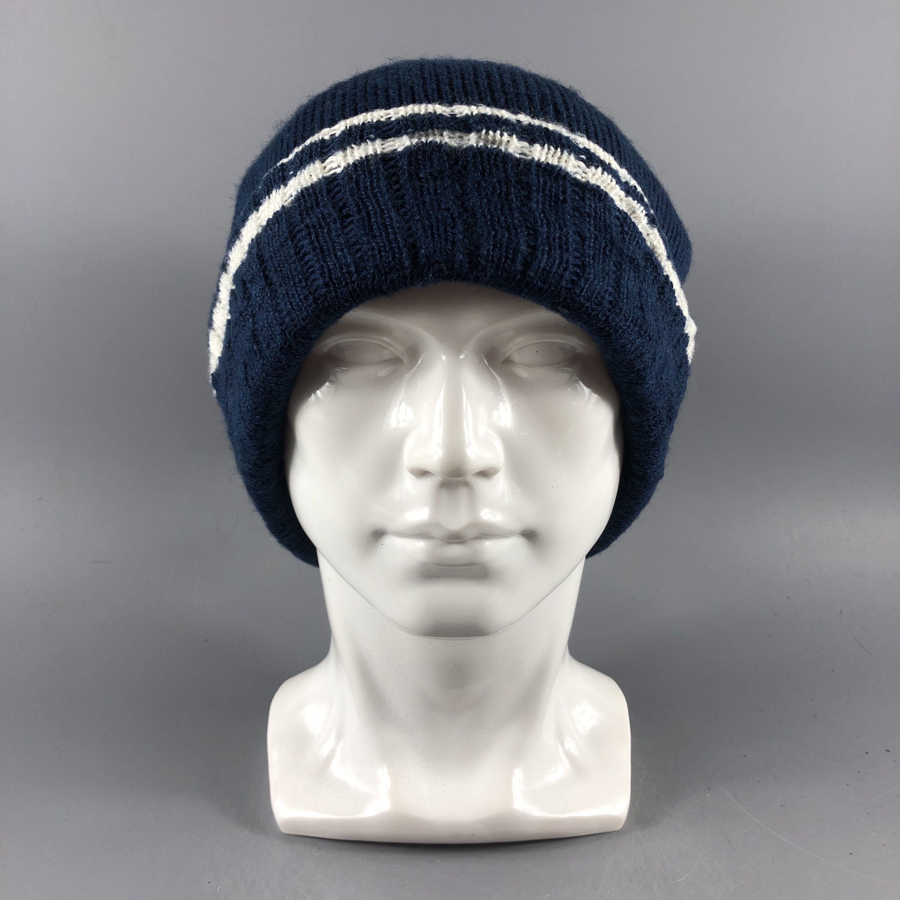 image of Vintage Vax Pot Beanie Stripe Hats Bobble Snow Hat Snow Cap B1216, Men's
