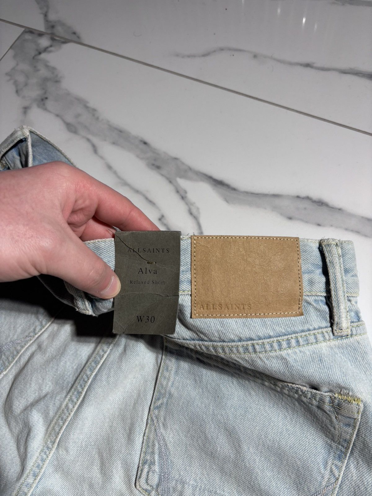 Allsaints Allsaints Japanese Shorts Denim Distressed Y2K Size US 30 / EU 46 - 8 Thumbnail