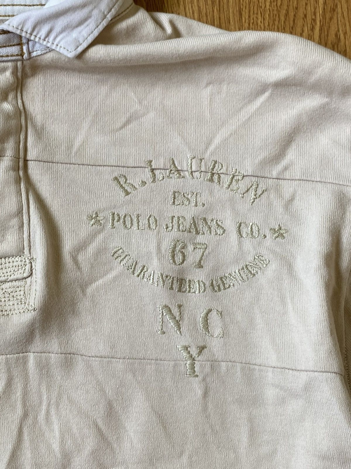 Polo Ralph Lauren Vintage Polo Jeans Co Ralph Lauren Rugby Beige Mens 2XL Size US XXL / EU 58 / 5 - 3 Thumbnail