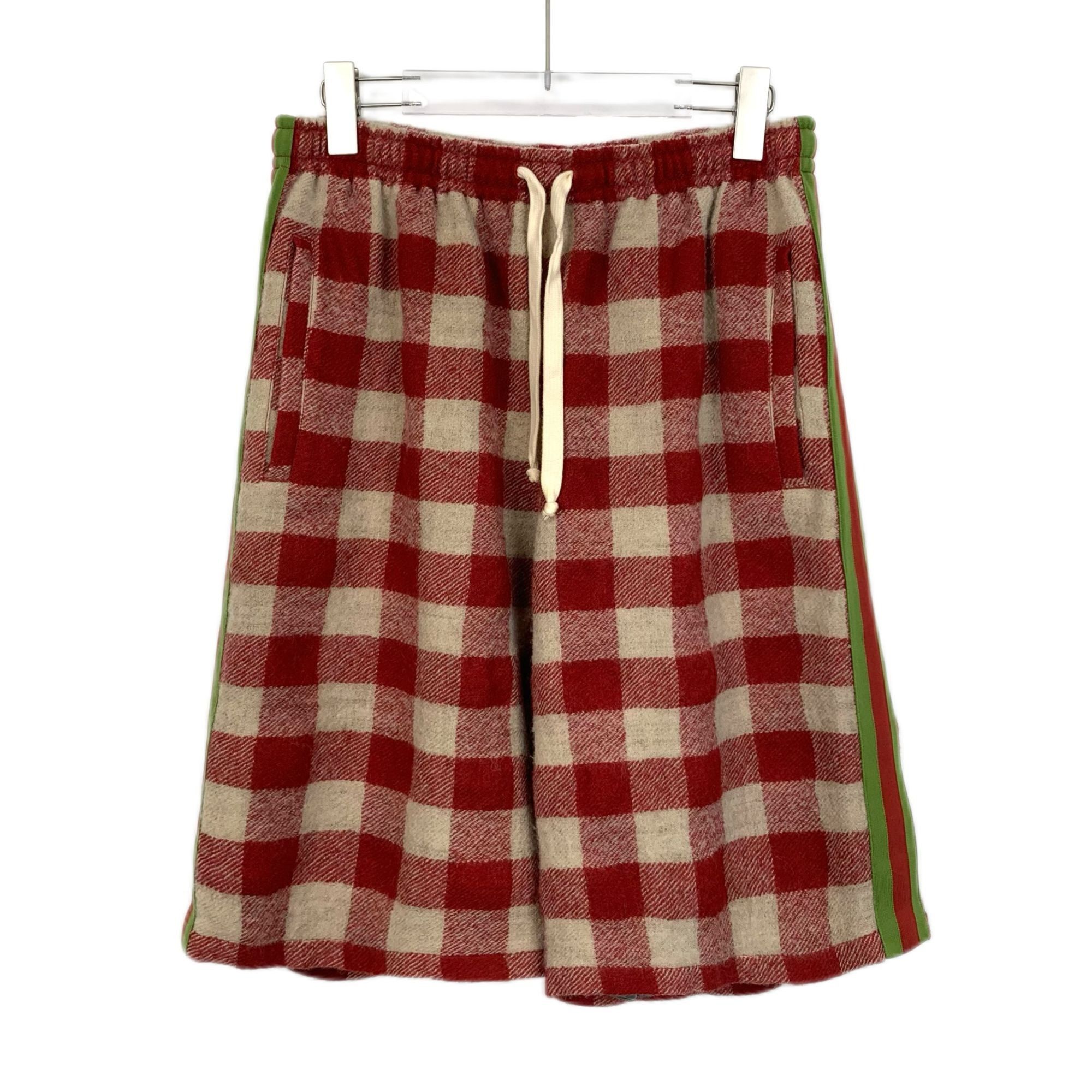 Gucci Gucci XS Red & Beige Checked Wool Drawstring Shorts With Gre Size 27" / US 4 / IT 40 - 1 Thumbnail