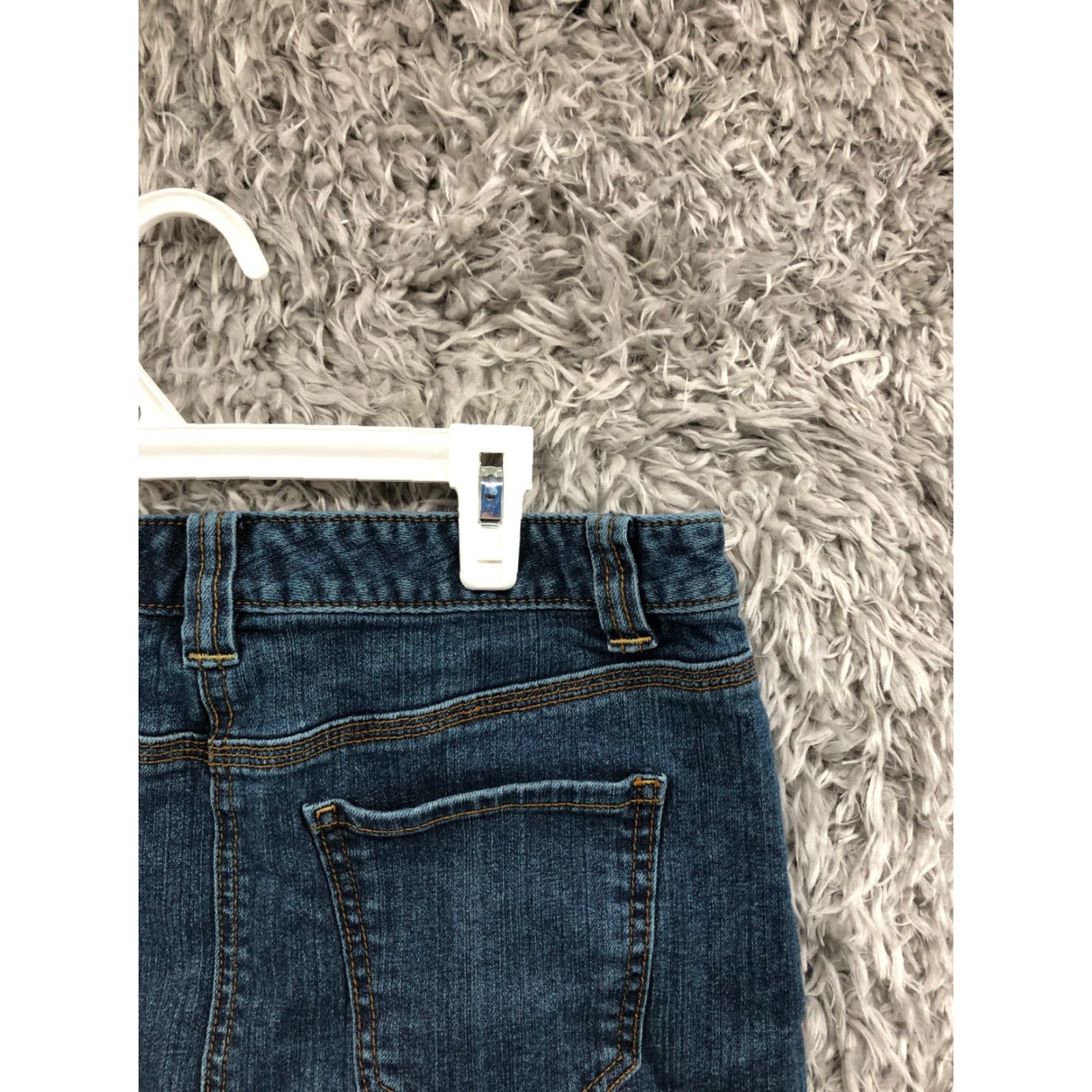 Loft LOFT Skirt Womens Size 4 Blue Denim Cotton Midi Mini Logo Quiet Pattern Barbie Size 27" / US 4 / IT 40 - 6 Thumbnail