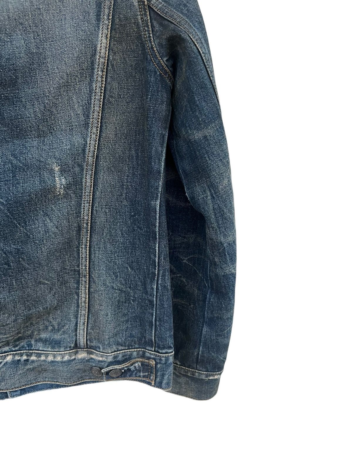 R13 R13 Italy Distressed Waxed Denim Trucker Jacket Type 3 Size US XS / EU 42 / 0 - 17 Thumbnail