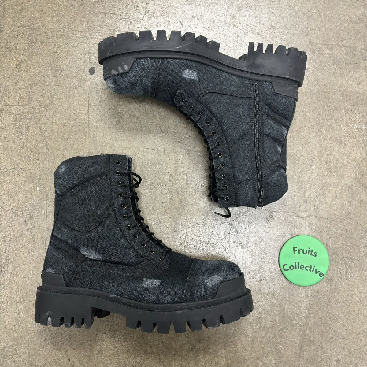 Balenciaga Balenciaga strike combat boot distressed | Grailed