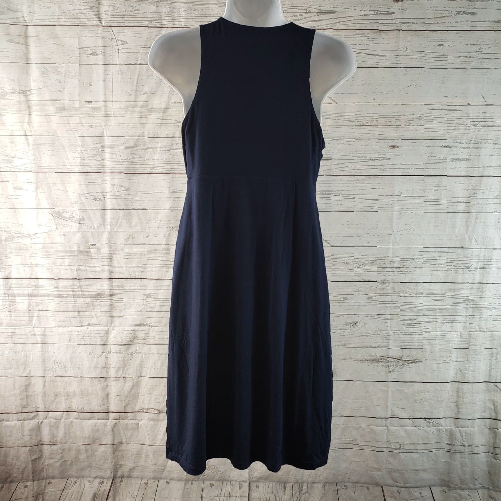 Athleta Womens Dress Reversible Santorini Sz Small Blue Gray Sleeveless Modal