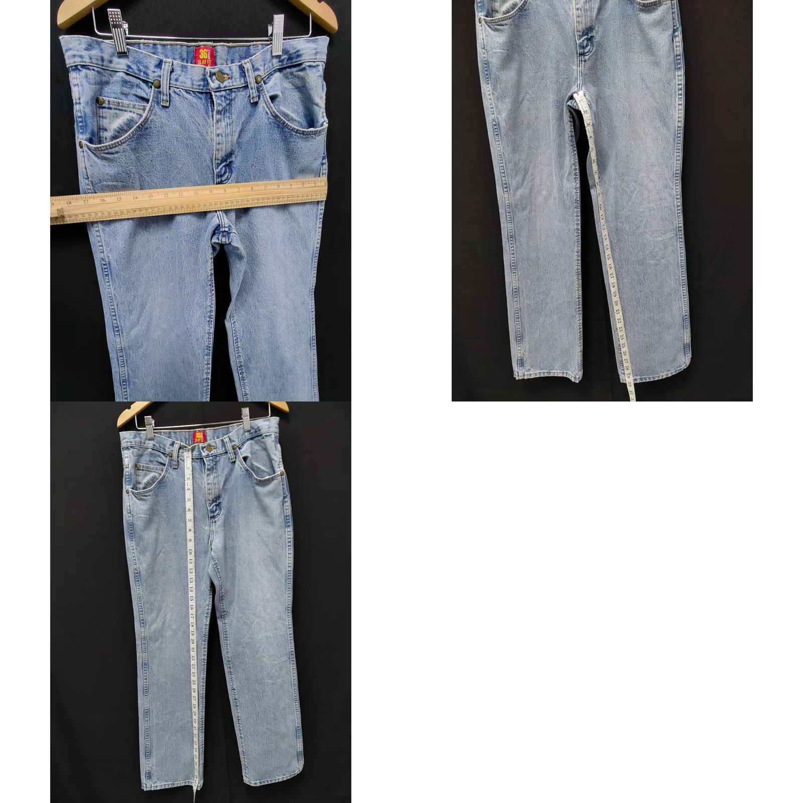Wrangler Wrangler Jeans Mens 36 x 32 Light Wash Fit Slim Solid Denim Size Size US 36 / EU 52 - 8 Thumbnail