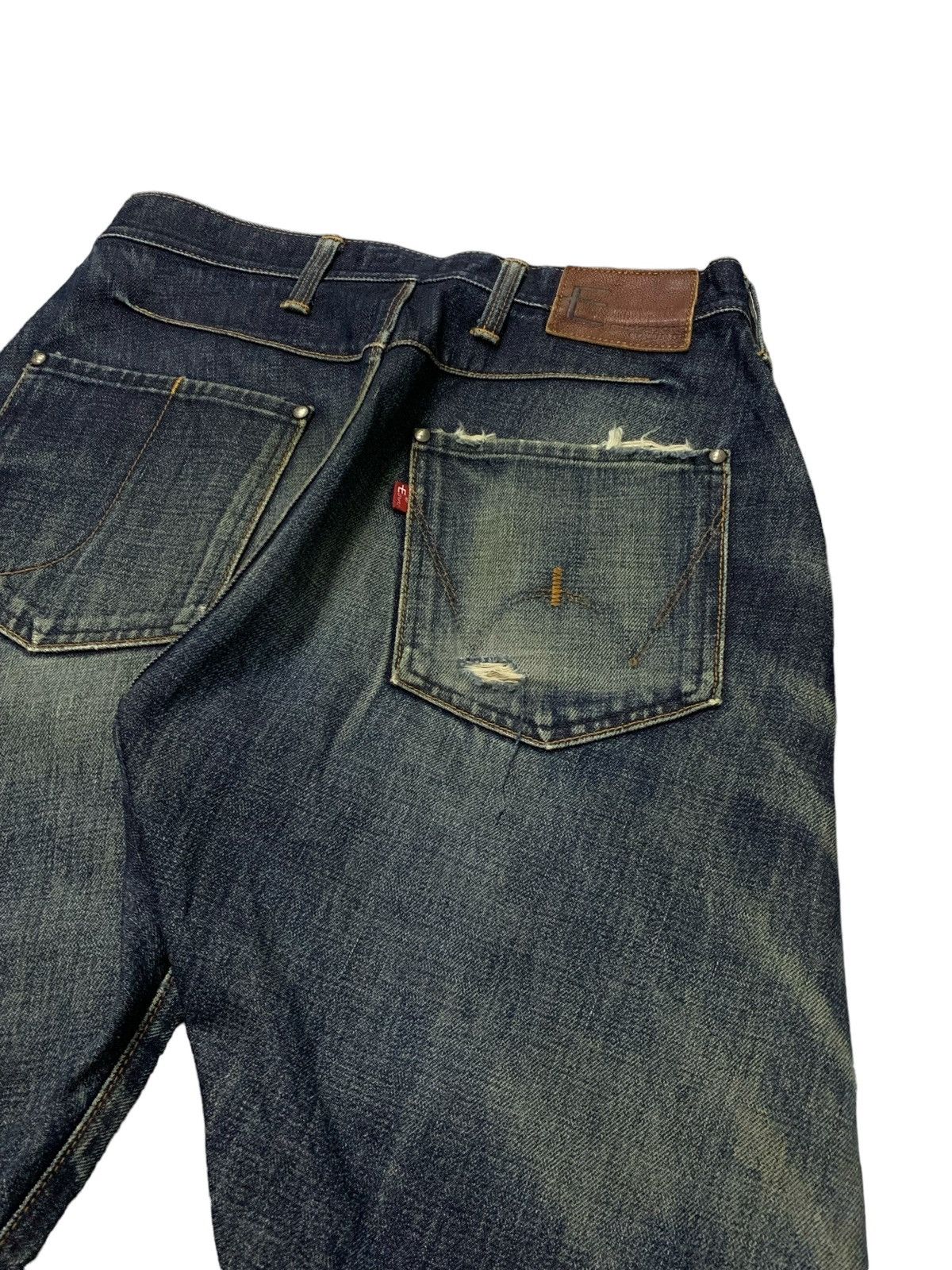 Edwin × Hysteric Glamour Vintage Edwin E Function Curved Leg Distressed Jeans Size US 30 / EU 46 - 12 Thumbnail
