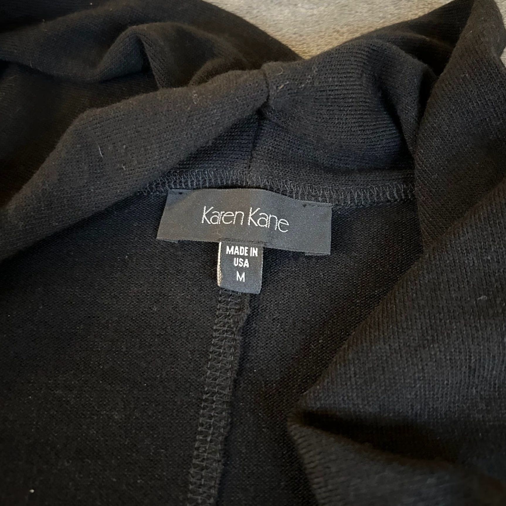Vintage Karen Kane Black Open Front Cardigan Knit Jacket Womens Medium Cardigan All Seasons Soft Knit Casual USA Made Size M / US 6-8 / IT 42-44 - 4 Thumbnail