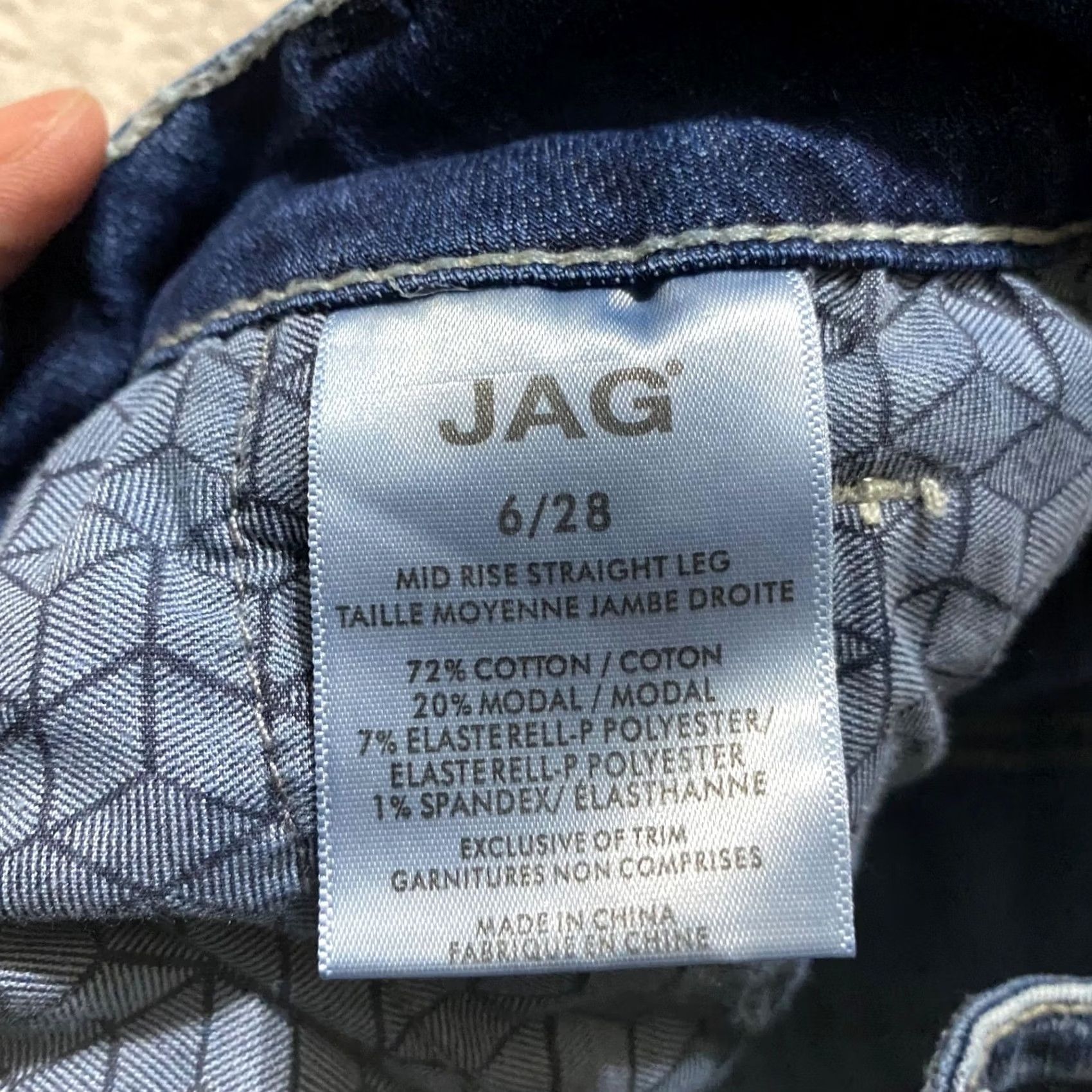 AG Jeans Jag Jeans Womens Jeans Blue Medium Wash Straight Leg 5 Pocket Mid Rise 6 XS? Size 28" / US 6 / IT 42 - 4 Thumbnail