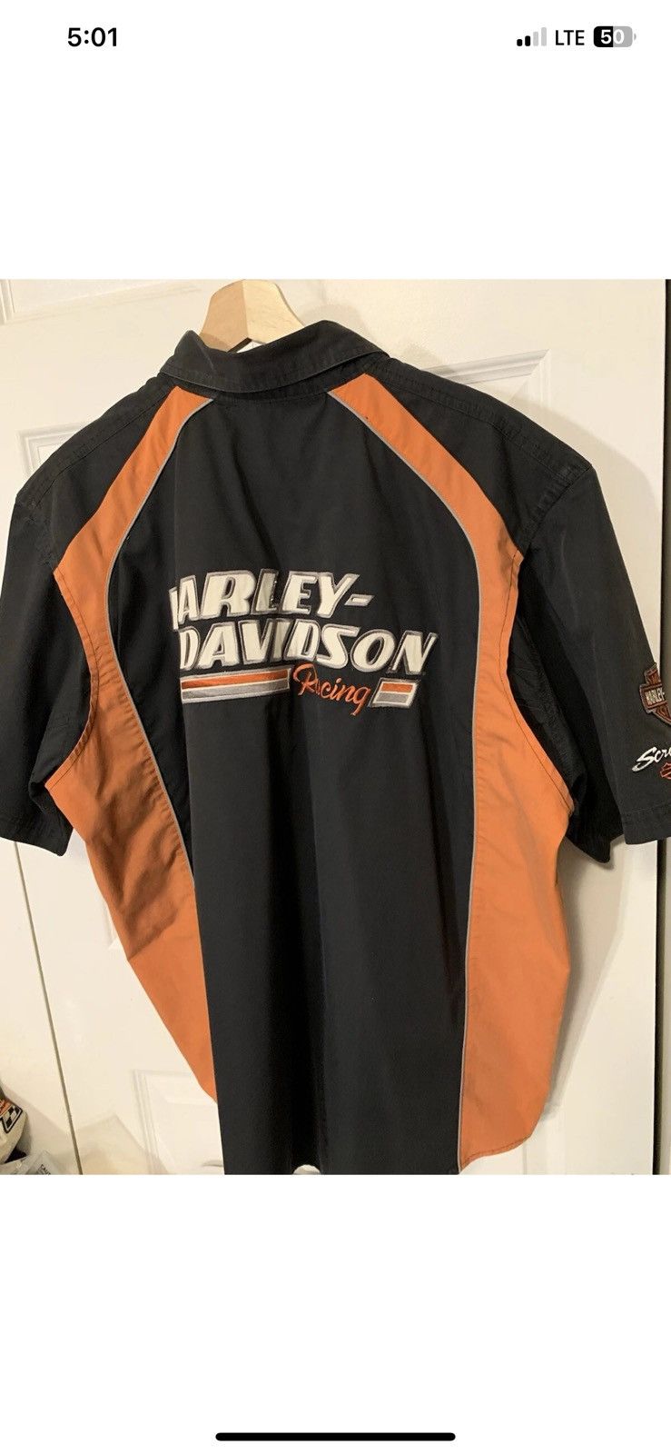 Harley Davidson Vtg Harley Davidson Racing Mens Sz 2XL Shop Work Mechanic Size US XXL / EU 58 / 5 - 9 Thumbnail