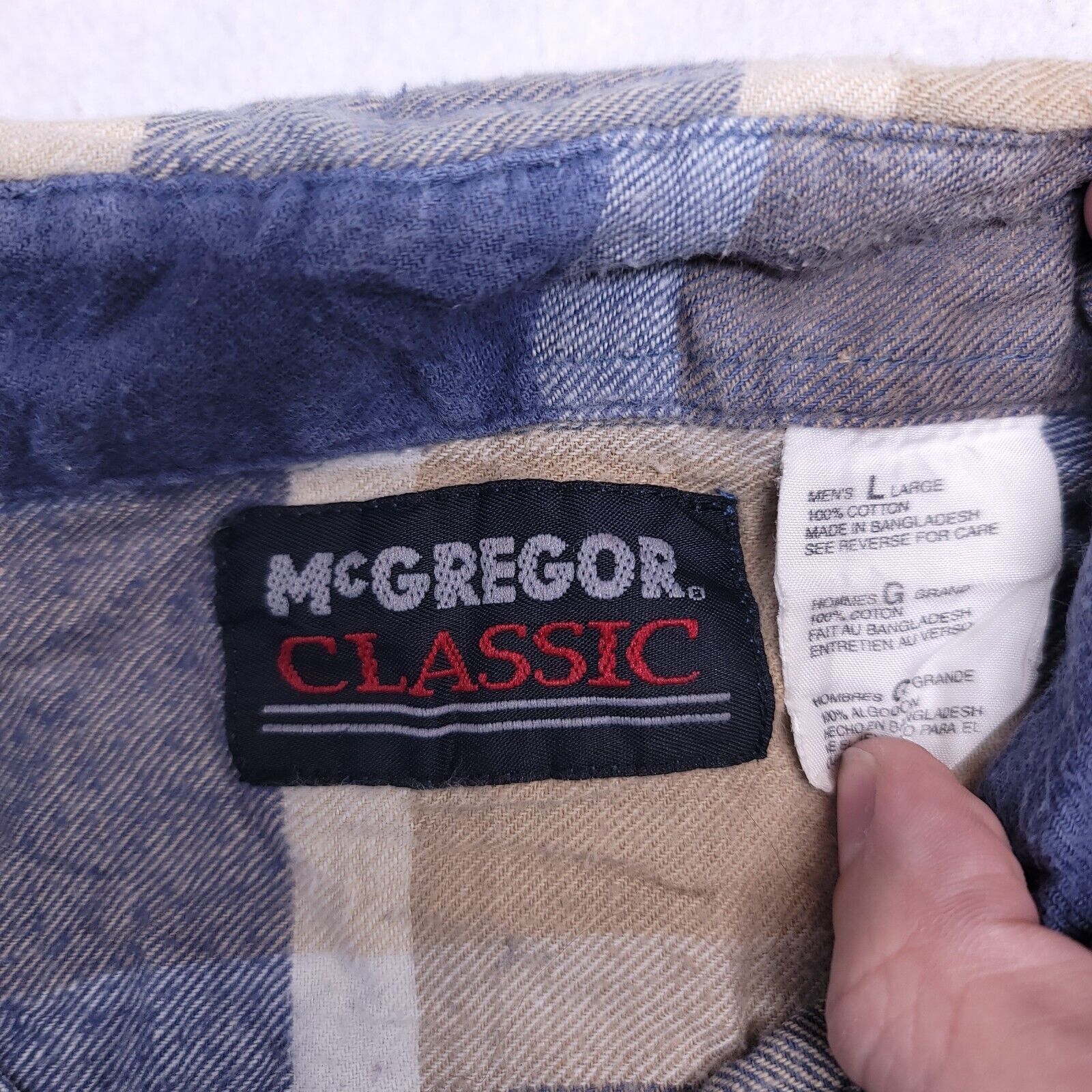 McGregor McGregor Classic Buffalo Check Flannel Shirt Men Size L Blue Size US L / EU 52-54 / 3 - 3 Thumbnail