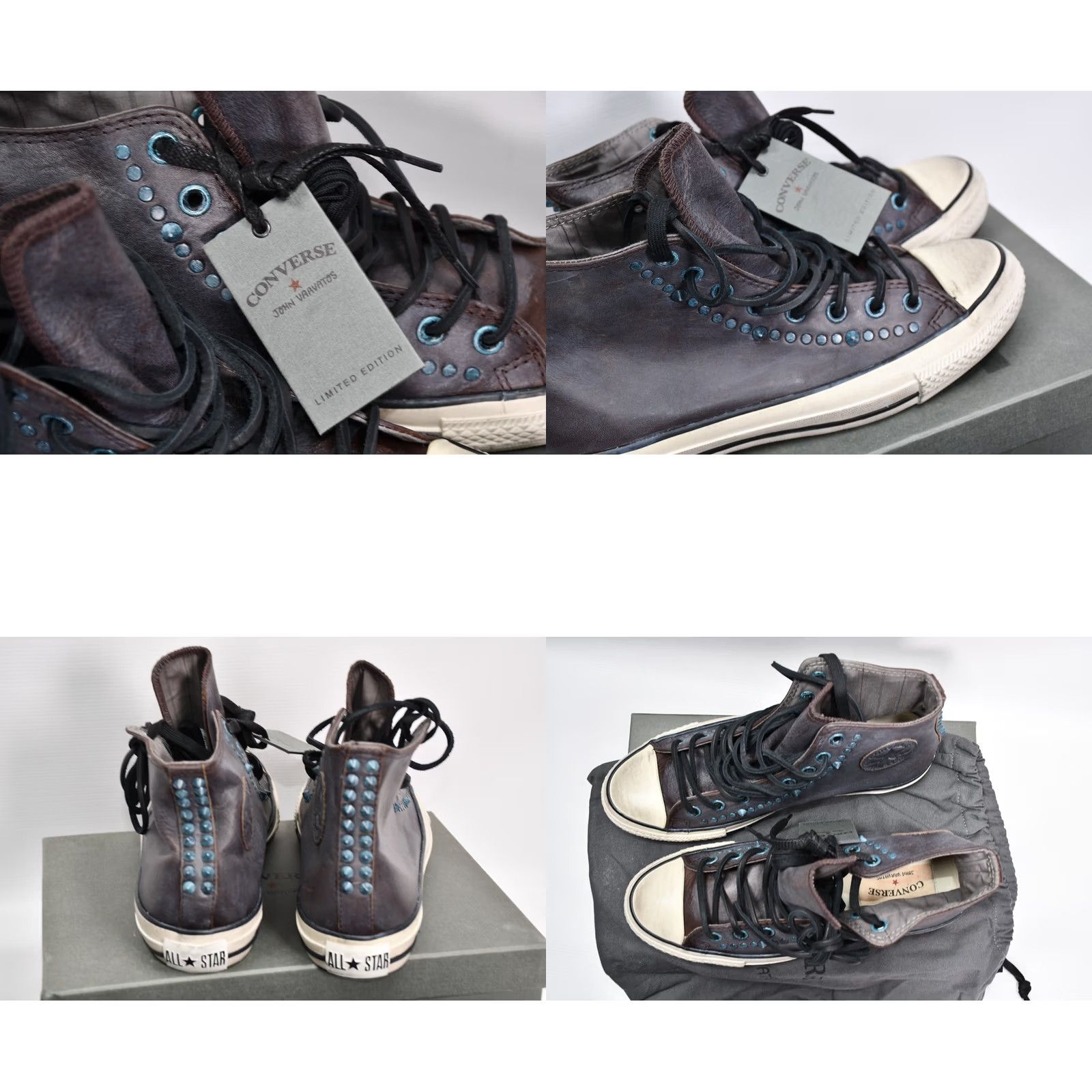 John Varvatos Converse by John Varvatos All Star Chuck Taylor Brown Leather Studded Men's 42.5 Shoes Casual Leather Studded Brown 42.5 US 9 Mens Shoes Size US 9 / EU 42 - 8 Thumbnail
