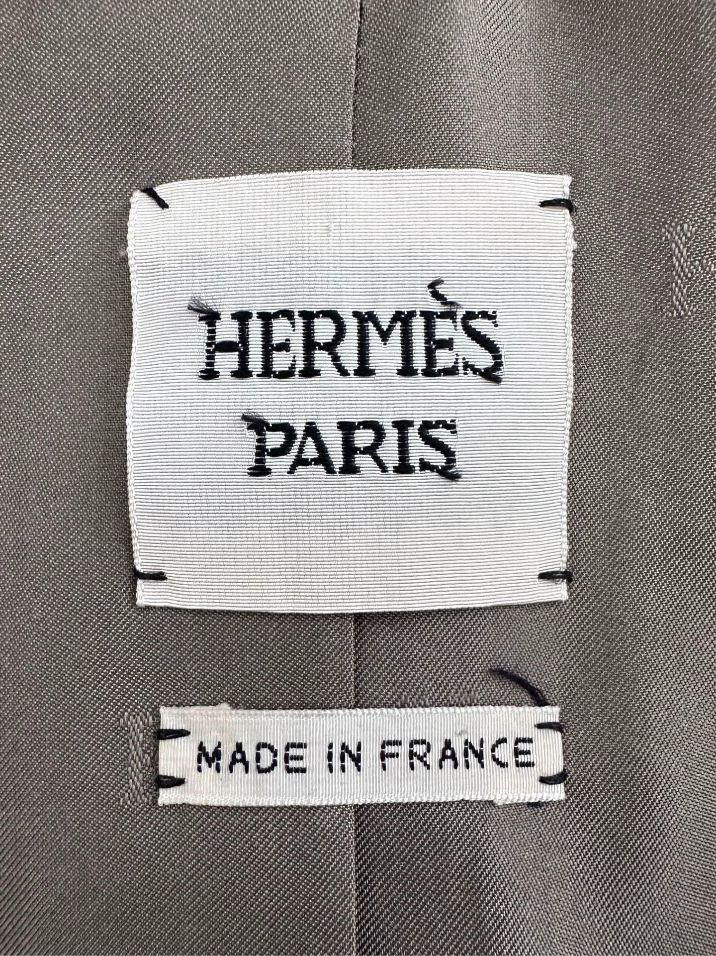 Hermes Hermes JPG Wool-Silk Blend Peak Lapel Blazer Wmns Teal Brown M Size M / US 6-8 / IT 42-44 - 7 Thumbnail