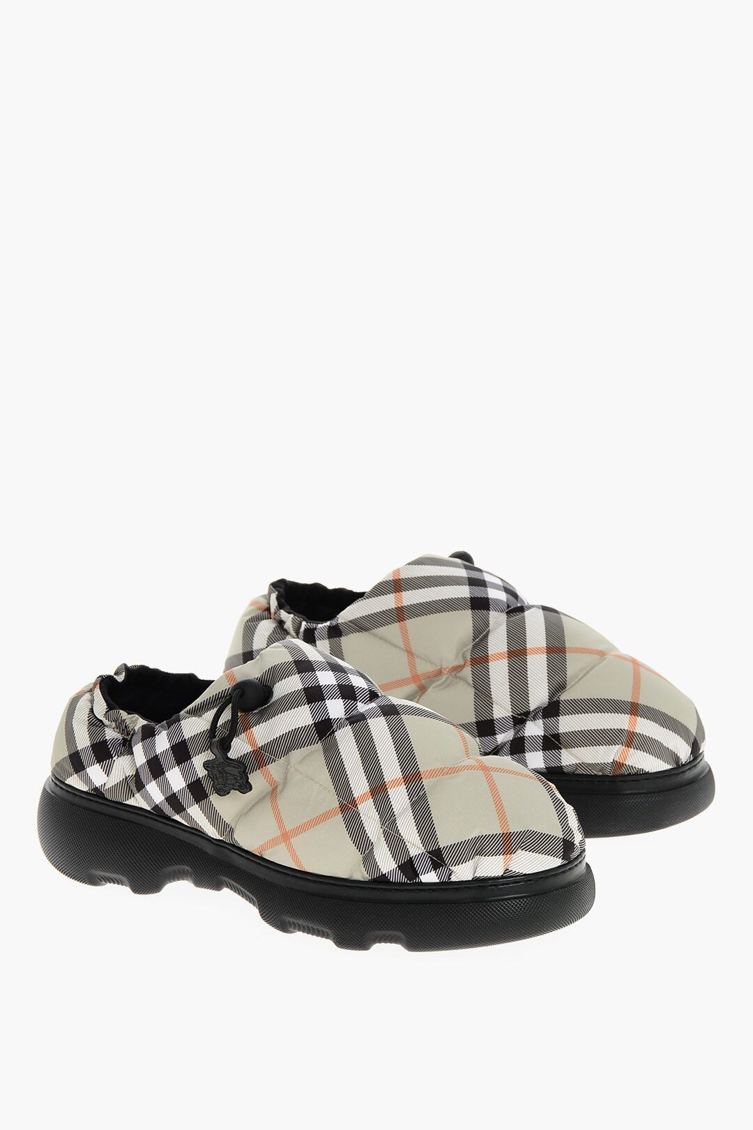 Burberry og1mm1125 Tartan Patterned Puffy Quilted Mules Beige/Multi Size US 11 / EU 44 - 2 Thumbnail