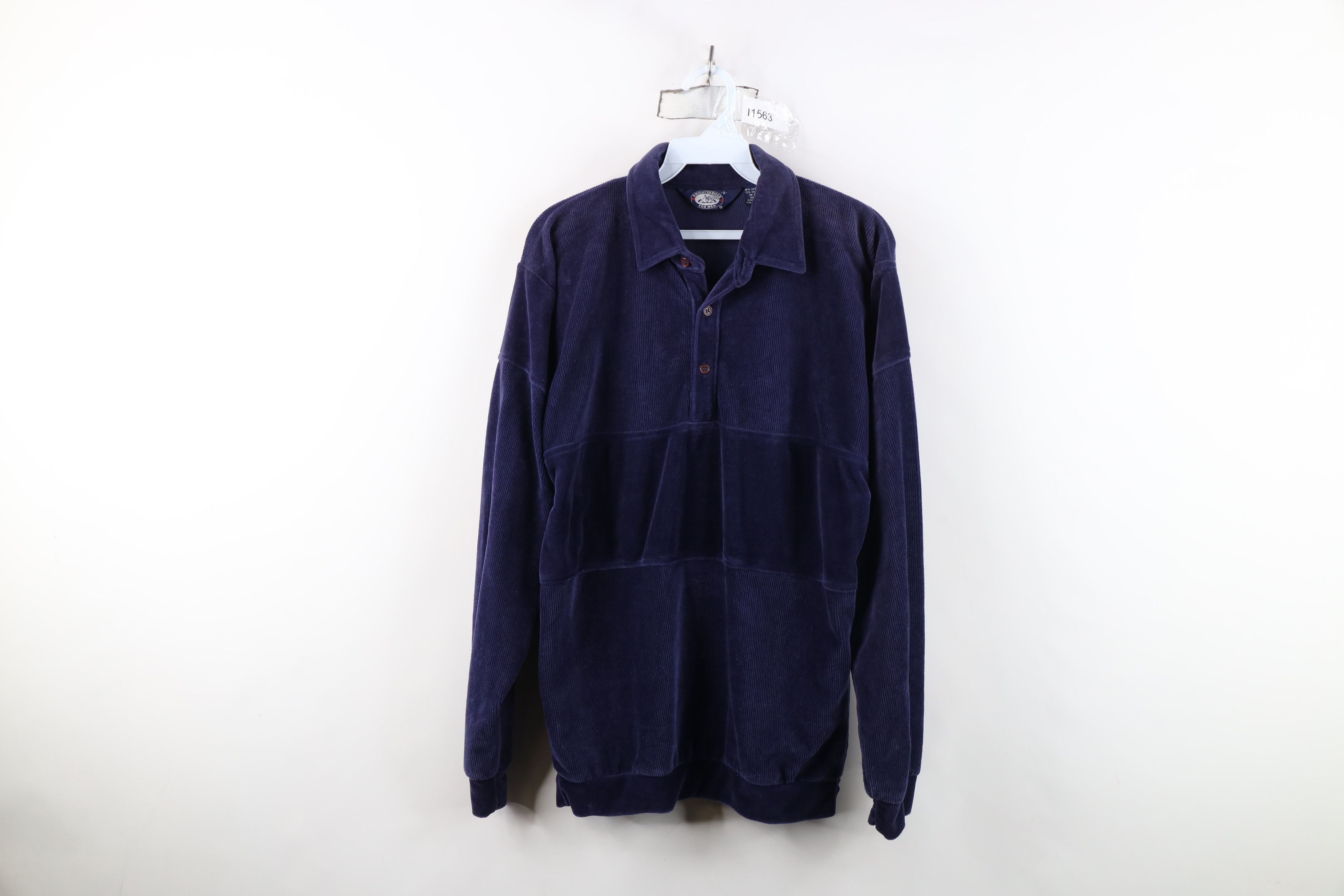 Vintage Vintage 70s Streetwear Velour Collared Pullover Sweater Size US S / EU 44-46 / 1 - 1 Thumbnail