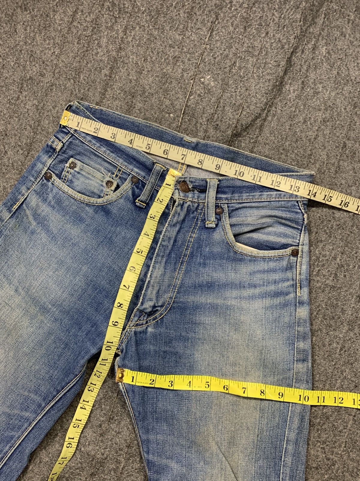Other 90s Big Stone Indigo Denim Zipper Jeans Straight Cut Size US 28 / EU 44 - 8 Thumbnail