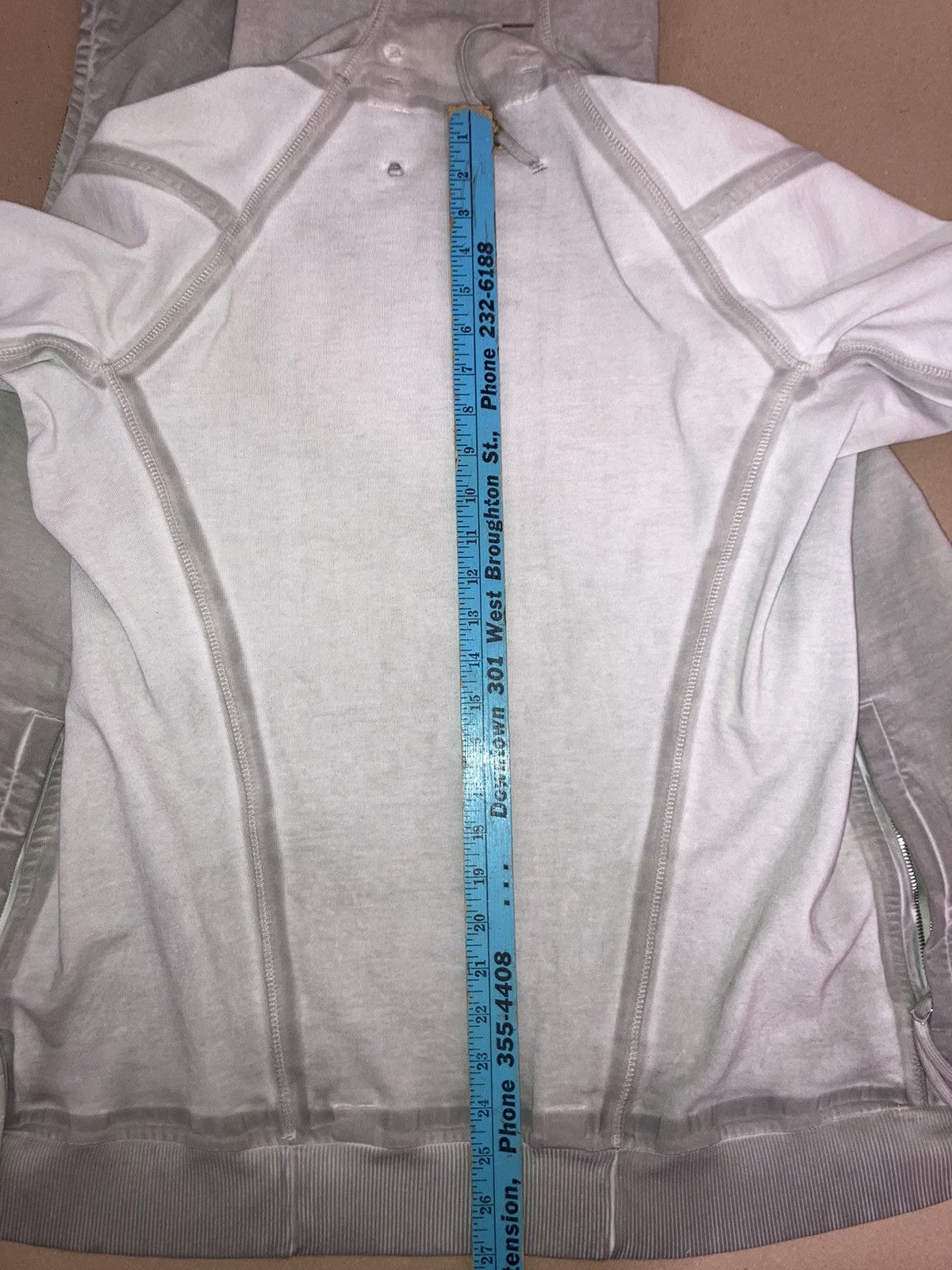 Boris Bidjan Saberi Seam taped object dyed reversible zipper2 hoodie (light grey Size US M / EU 48-50 / 2 - 6 Thumbnail