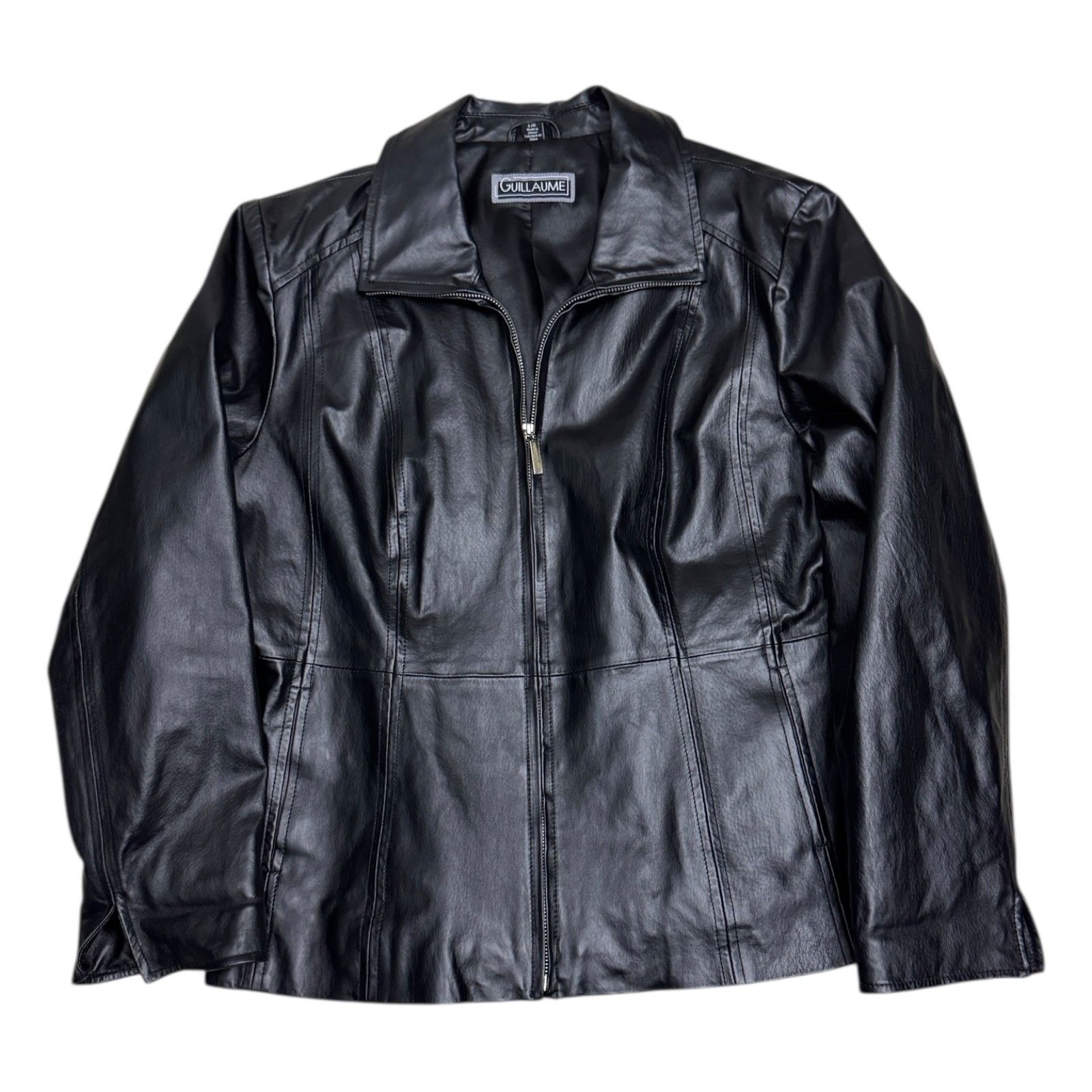 Vintage GUILLAUME Genuine Leather Luxury Designer Y2K Jacket Large Size L / US 10 / IT 46 - 1 Thumbnail