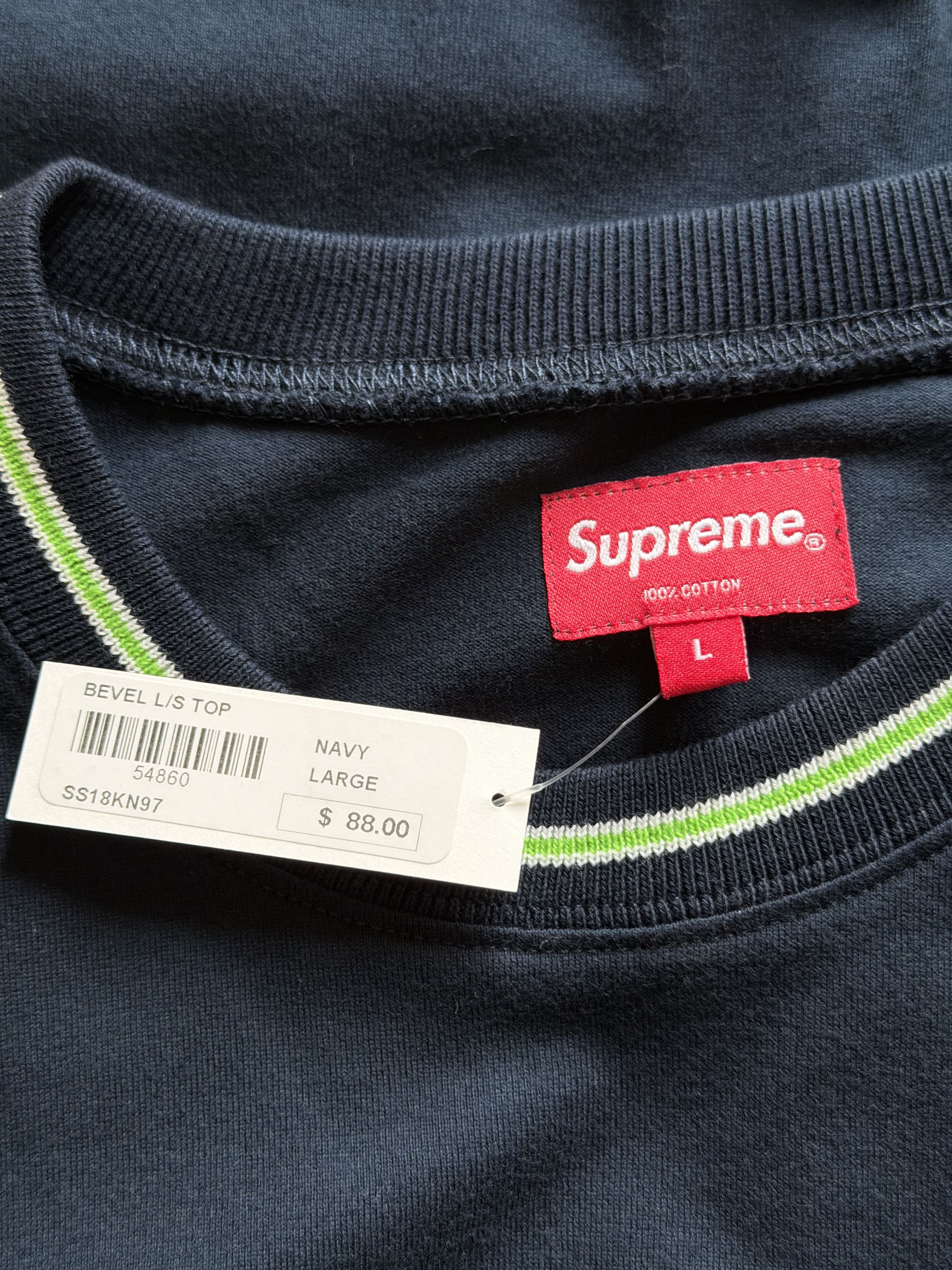 Supreme Supreme SS18 Bevel Long Sleeve Top in Navy Size US L / EU 52-54 / 3 - 7 Thumbnail